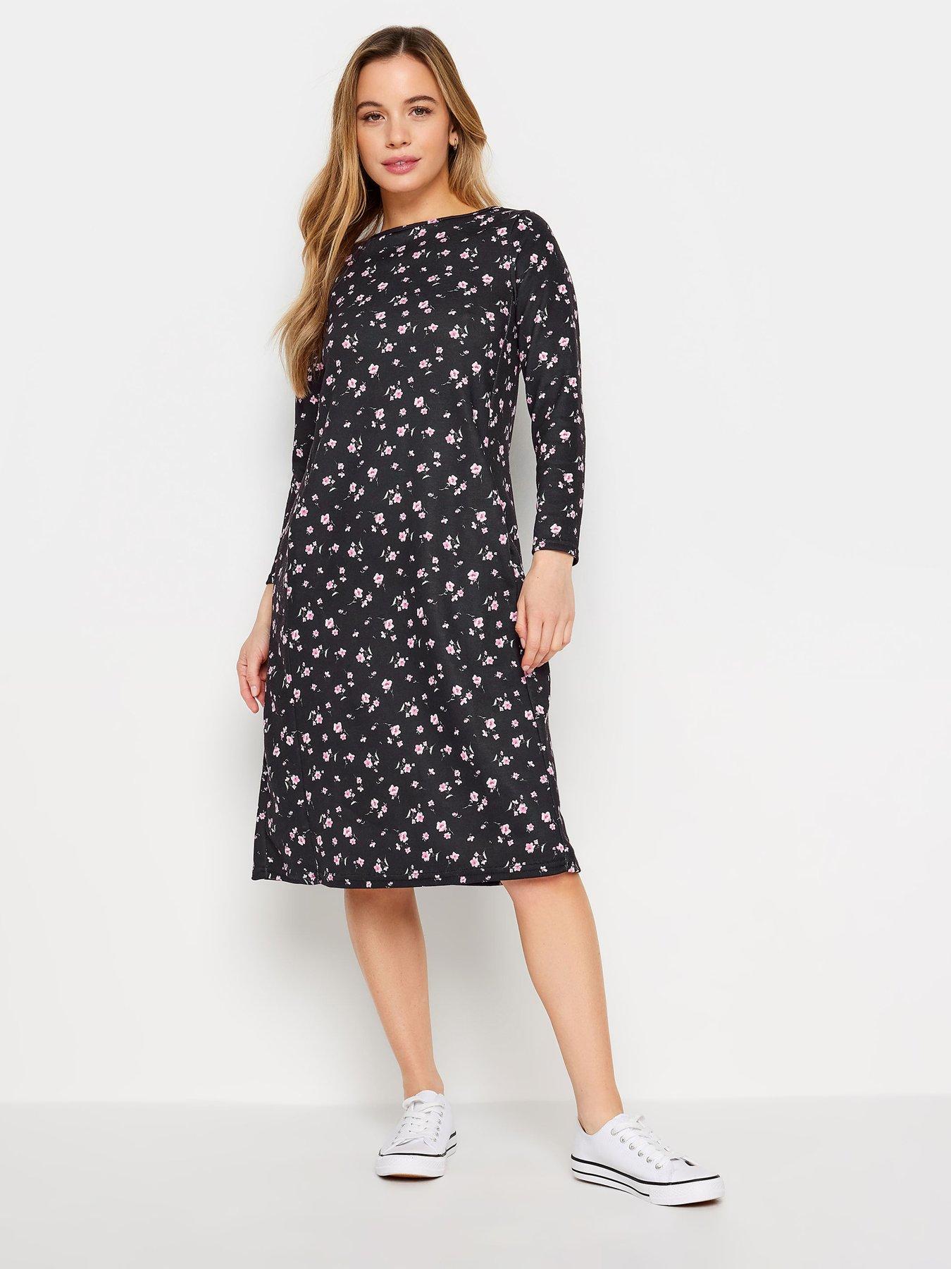 Petite black outlet swing dress