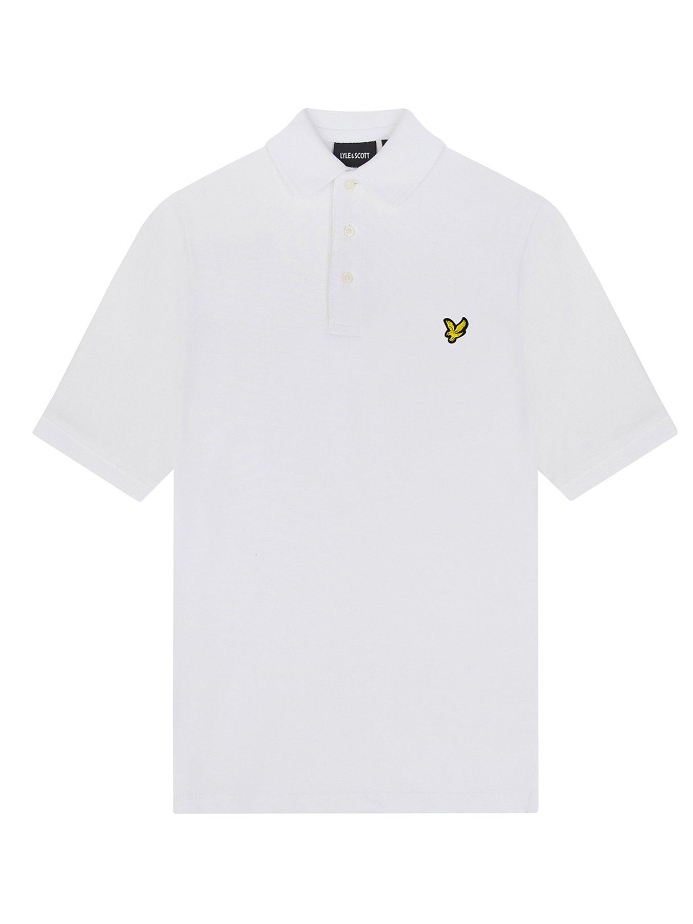 lyle & scott boys short sleeve polo shirt - white