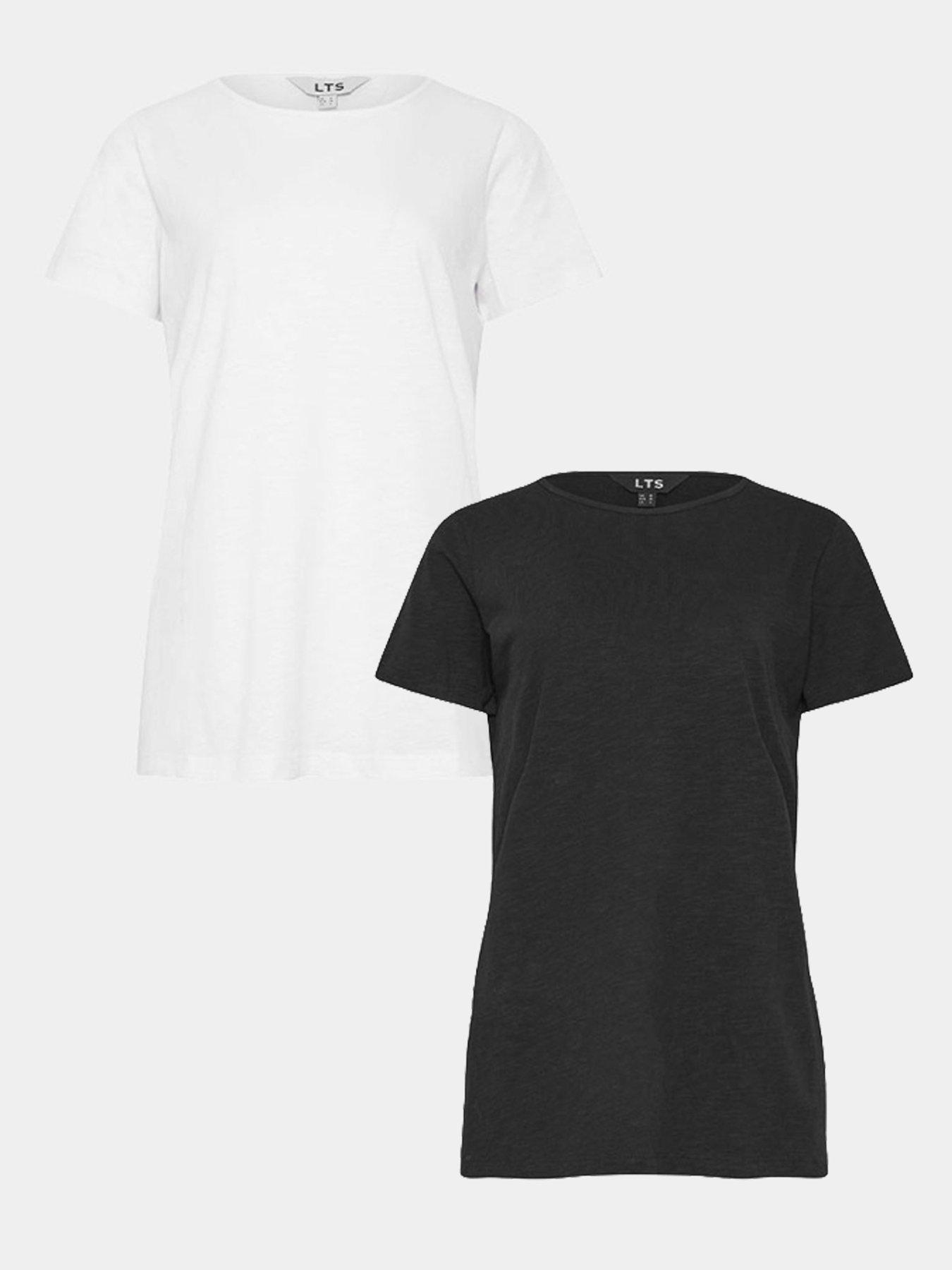 undefined Tall 2 Pack Short Sleeve Scoop Neck Tee - Black White