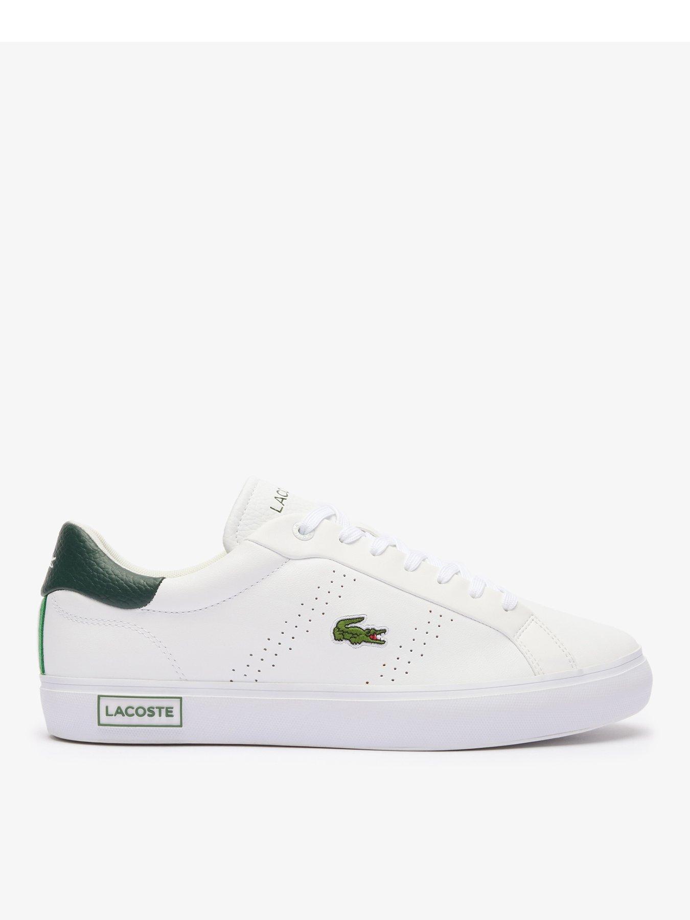 White lacoste shop trainers sale