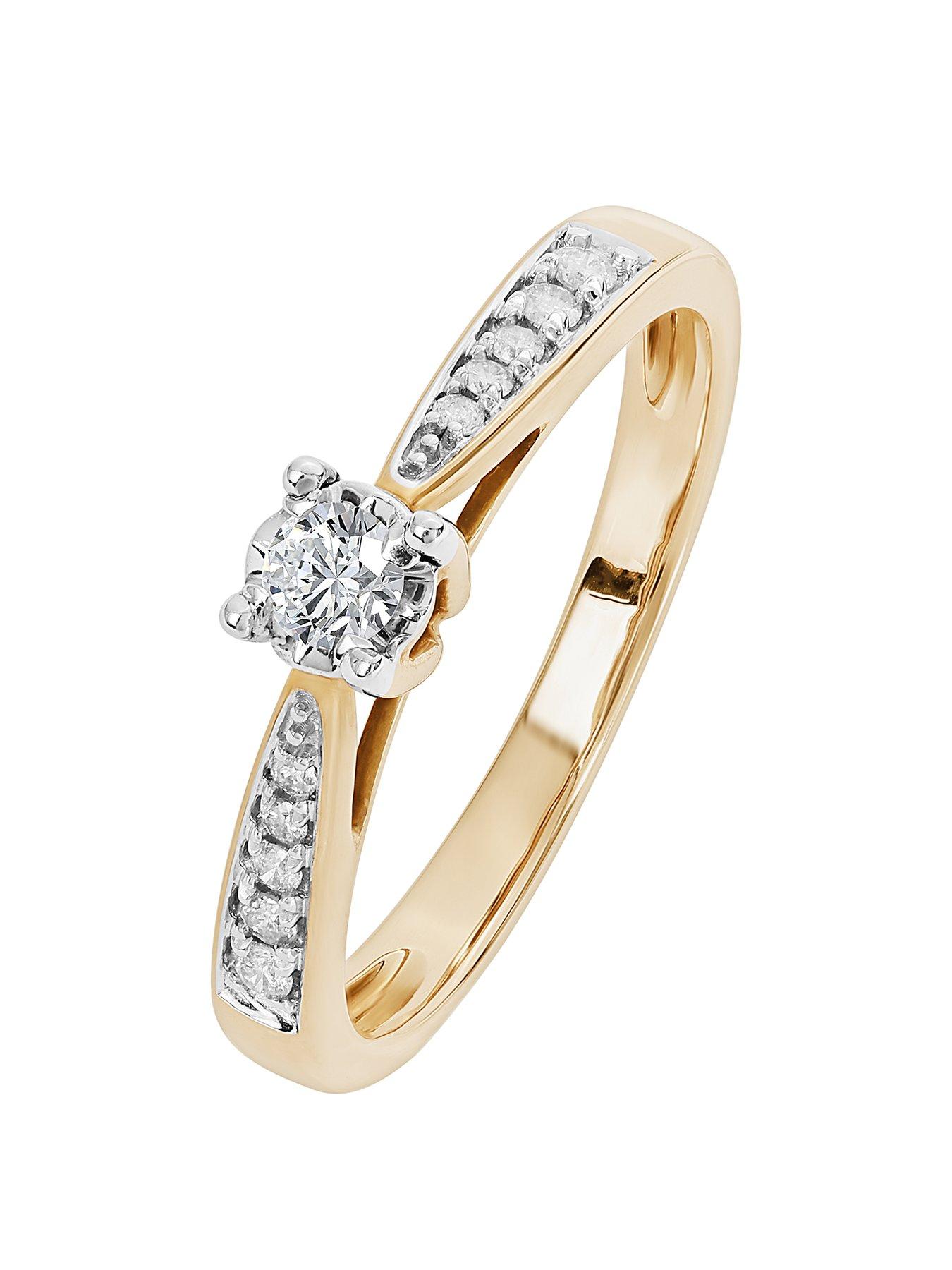 0.47Ct Round Brilliant Diamond Engagement Ring  In 9ct Yellow Gold main image 0