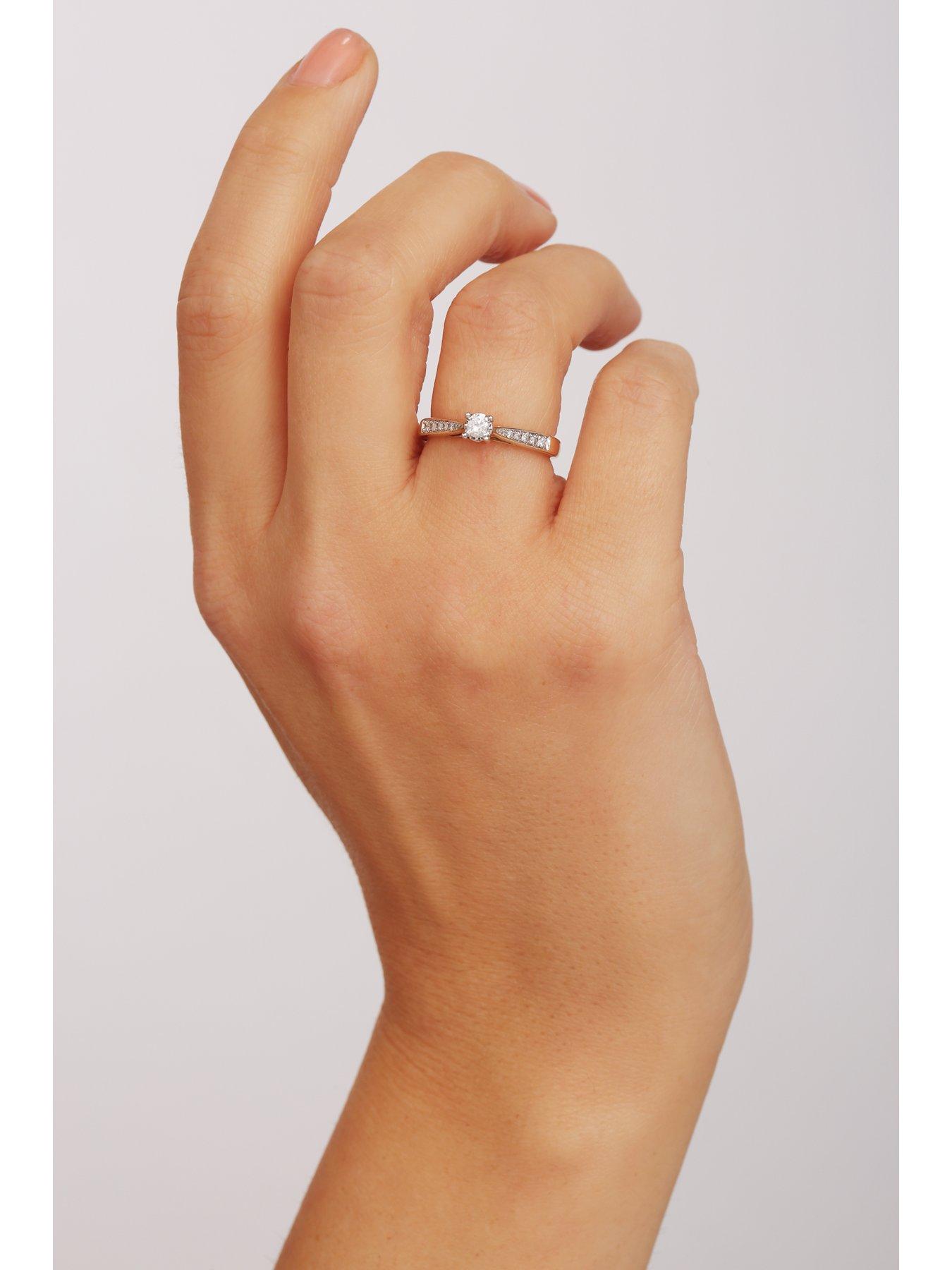 0.20Ct Round Brilliant Diamond Engagement Ring In 9ct Yellow Gold main image 0
