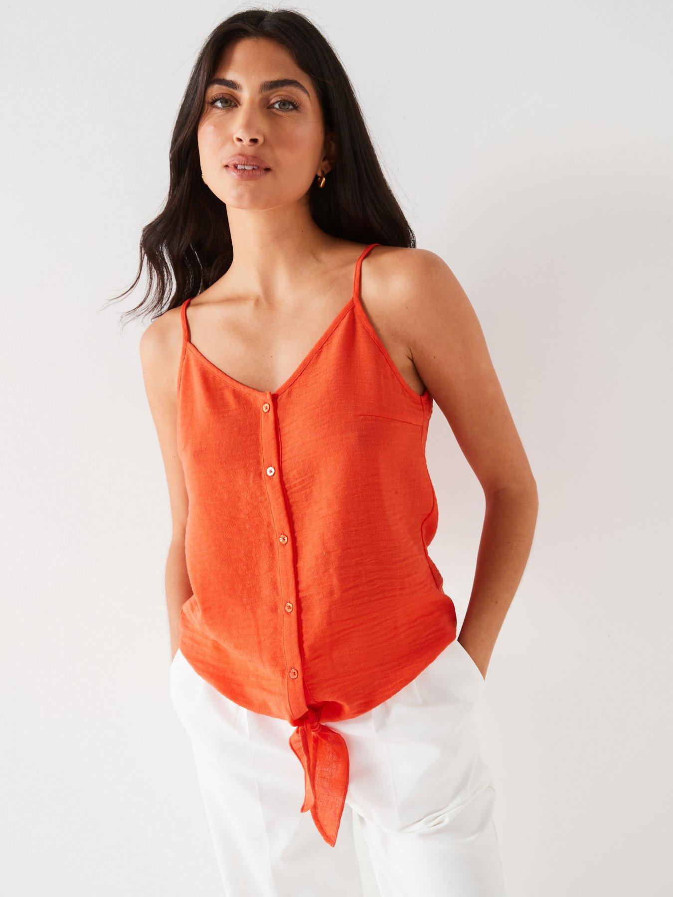 undefined Button Through Cami - Orange