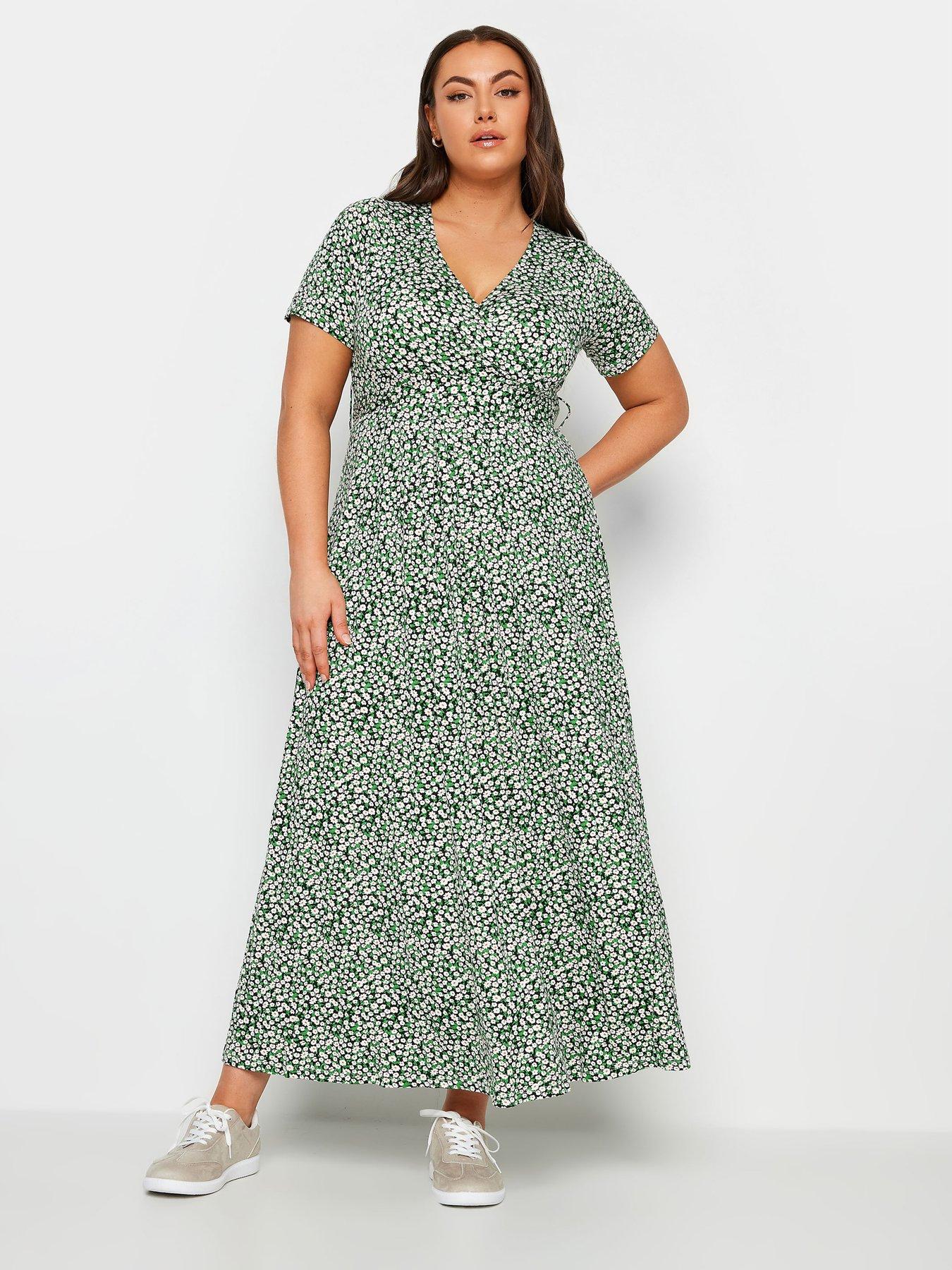 YOURS Plus Size Khaki Green Midaxi Knitted Jumper Dress