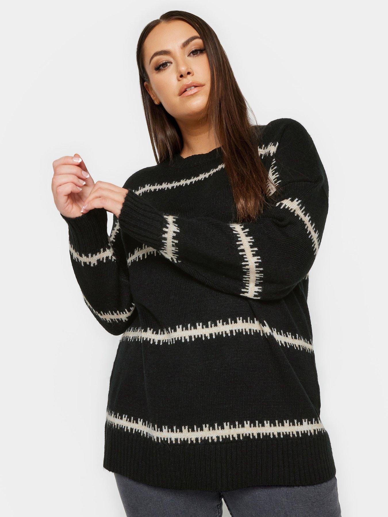 YOURS Plus Size Black Ribbed Midaxi Waterfall Cardigan