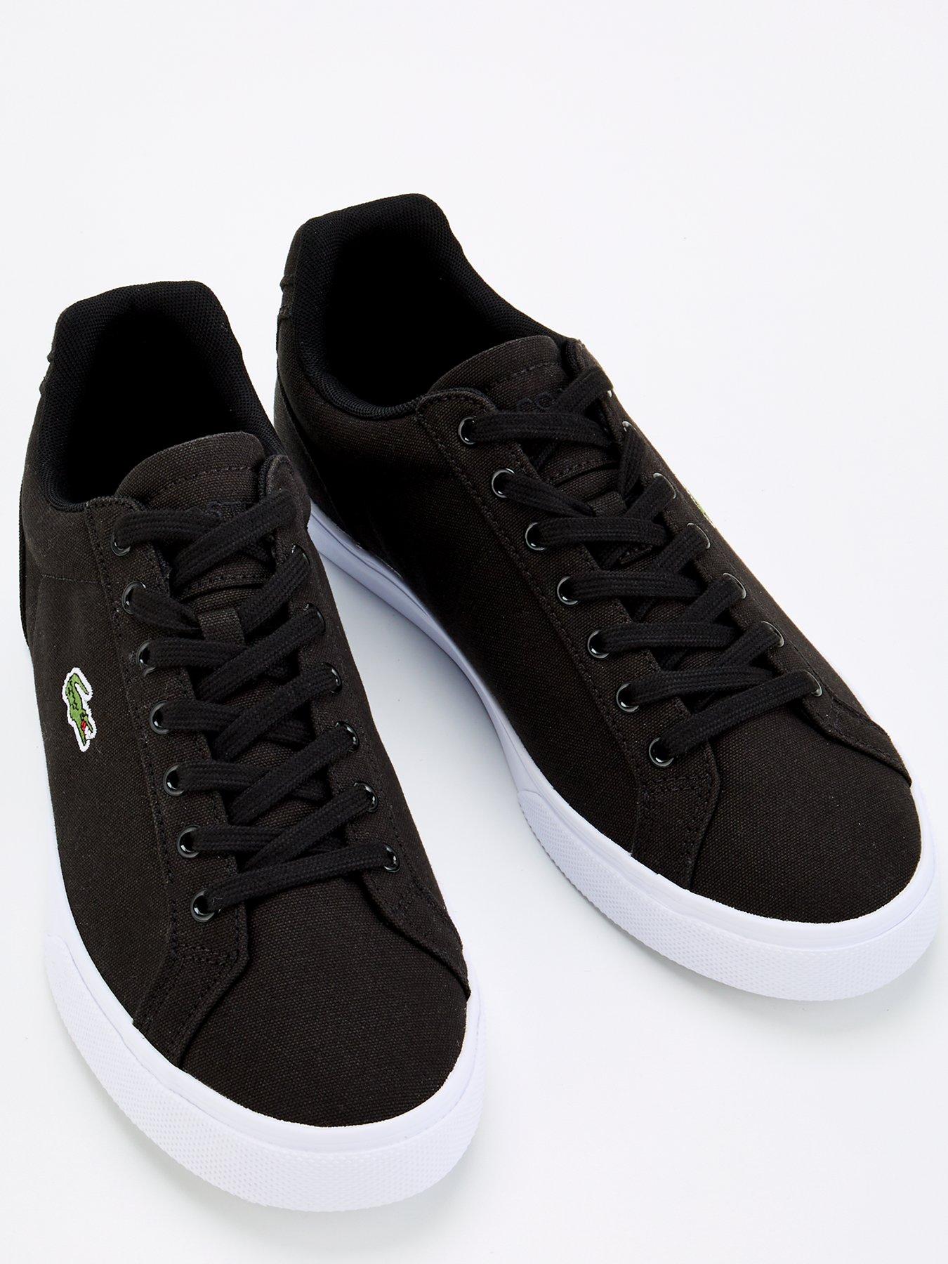 Lacoste black canvas shoes online