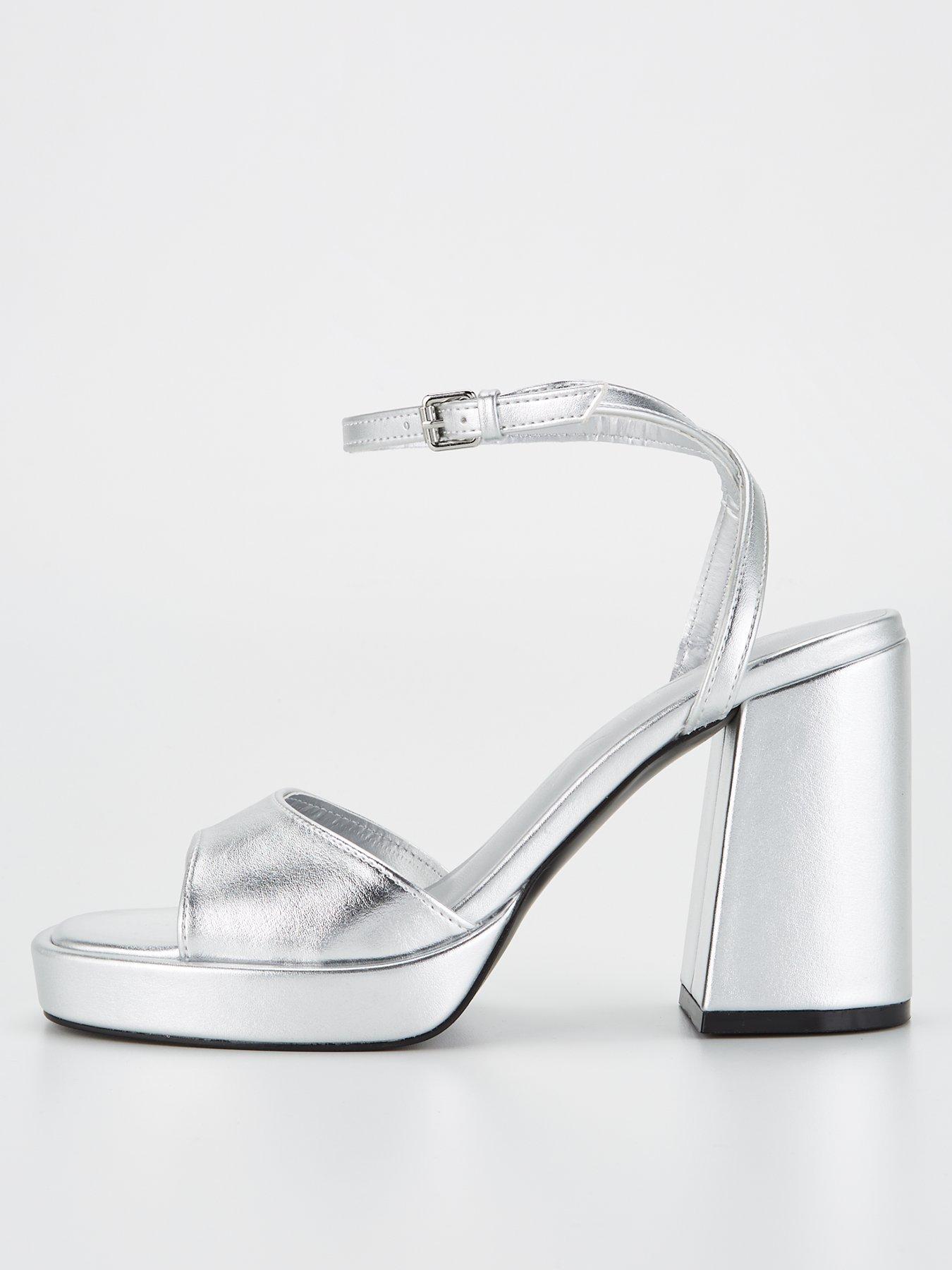 Only Heeled Sandal - Silver