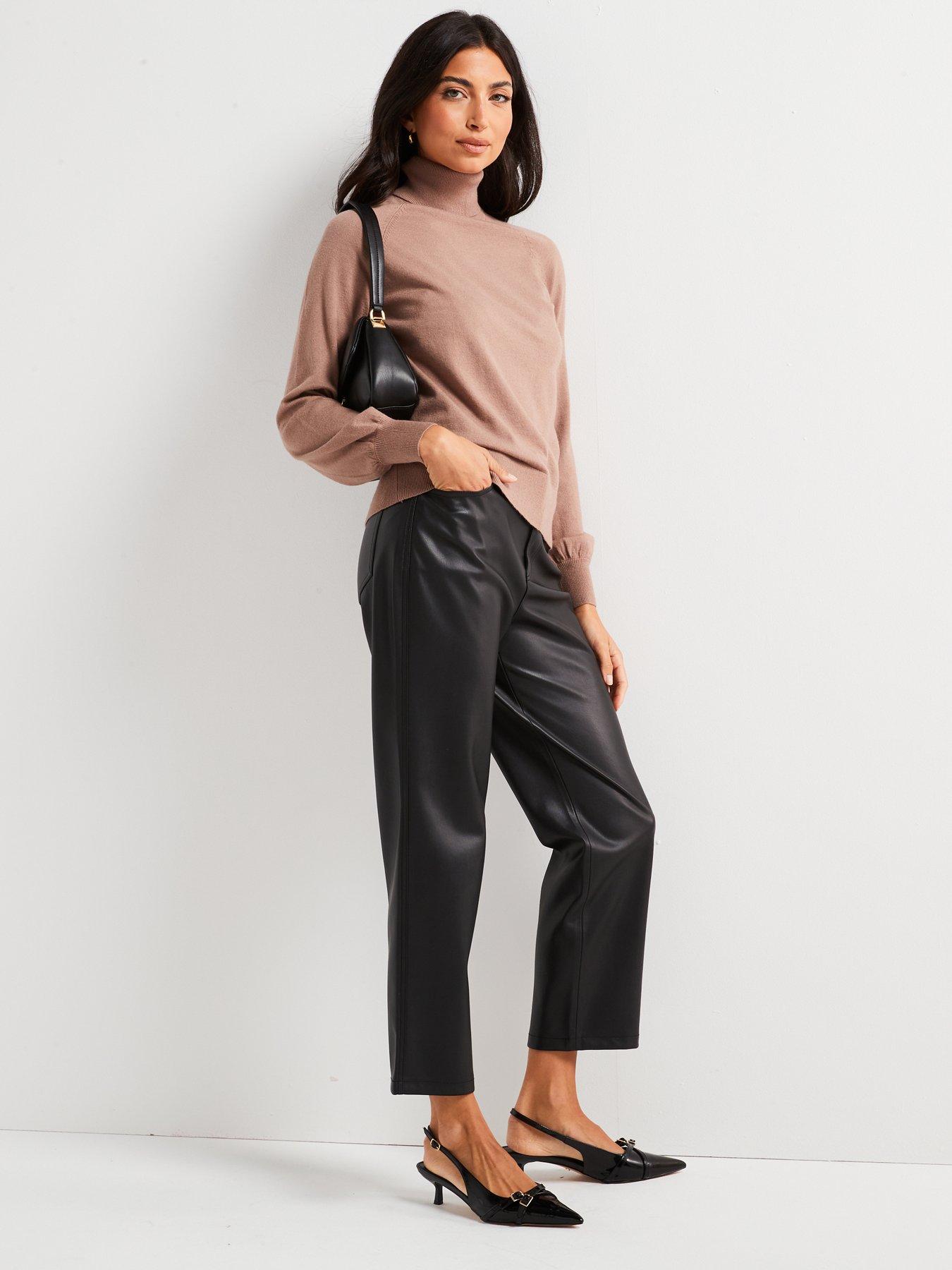 Image 3 of 6 of Everyday Roll Neck Relaxed Jumper - Brown