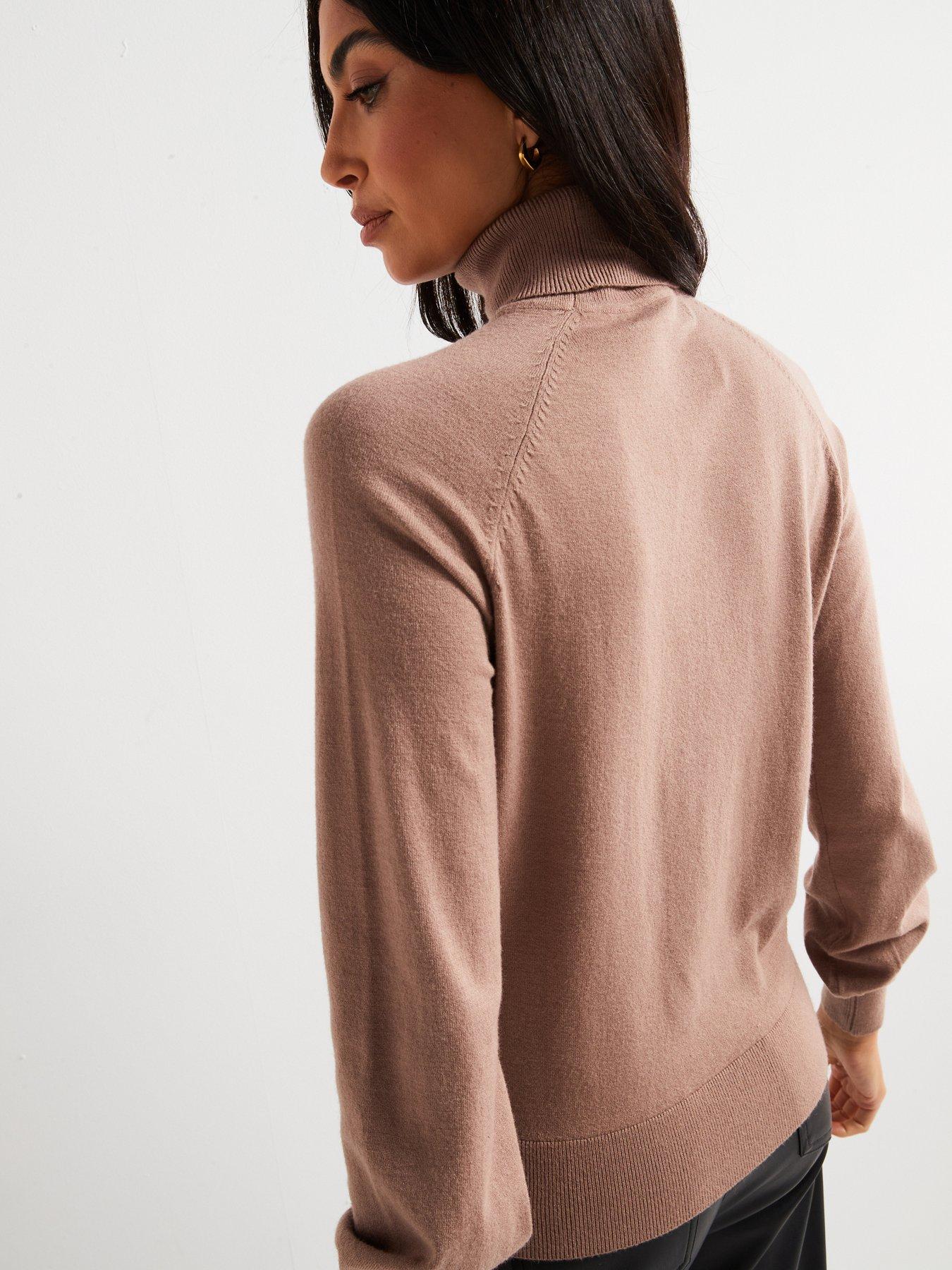 Image 6 of 6 of Everyday Roll Neck Relaxed Jumper - Brown