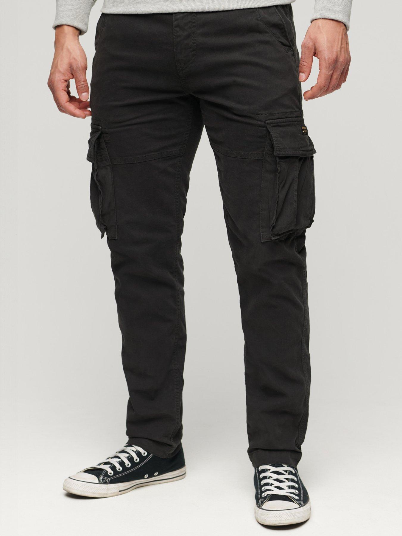 Superdry Core Cargo Trousers - Black, Black, Size 36, Inside Leg Regular, Men