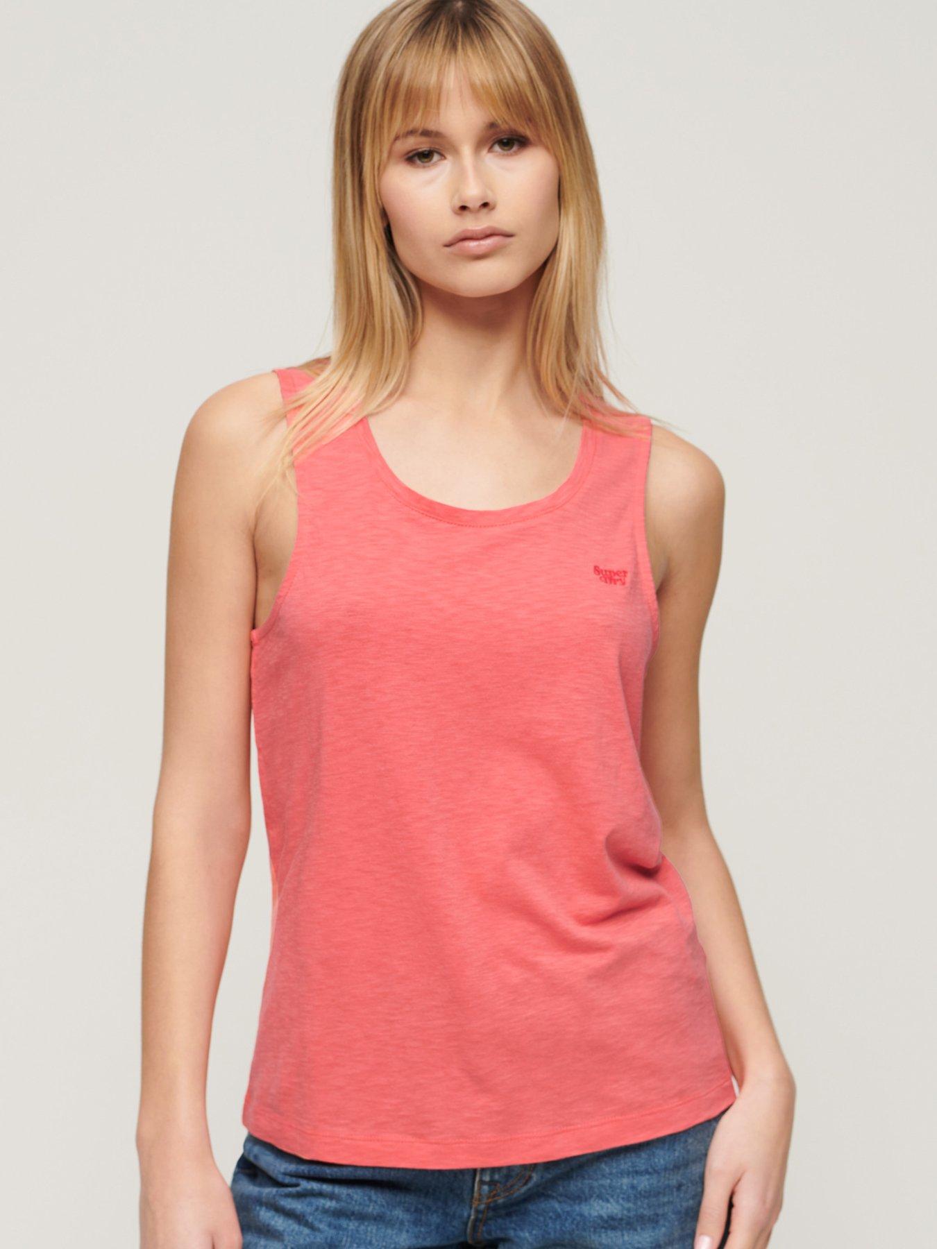superdry scoop neck tank top - pink
