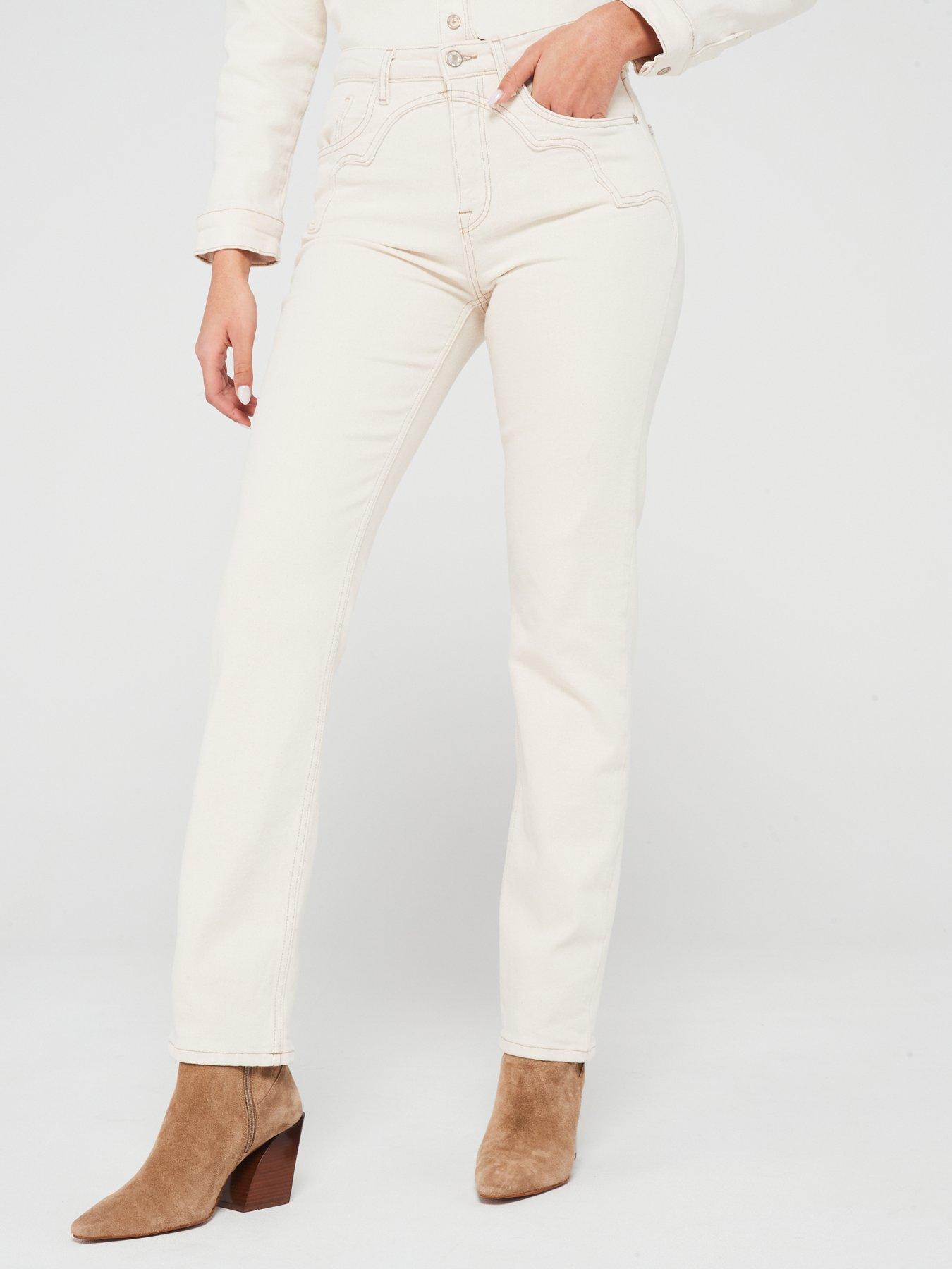 Image 1 of 4 of Only Slim Western Style Jeans - Ecru