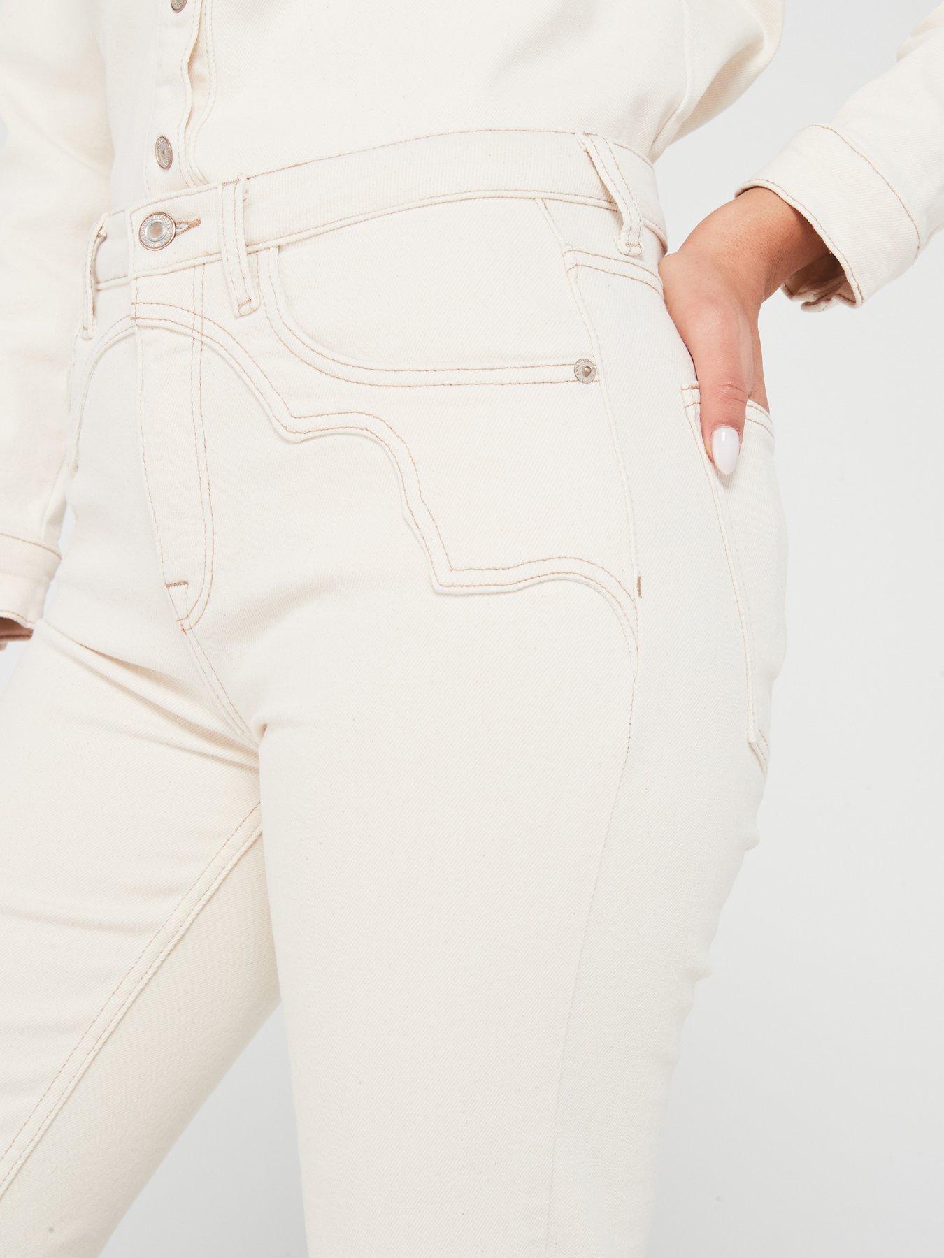 Image 4 of 4 of Only Slim Western Style Jeans - Ecru