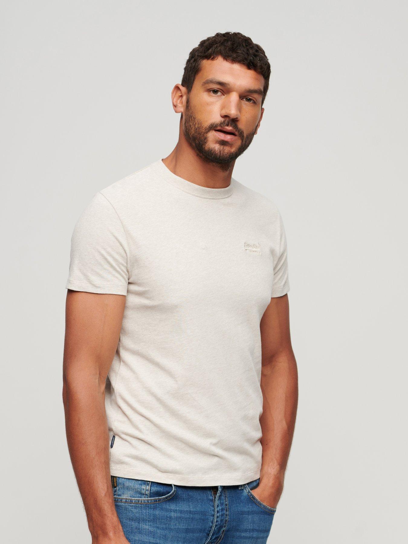 Superdry Essential Logo Embroidered T-Shirt - Cream