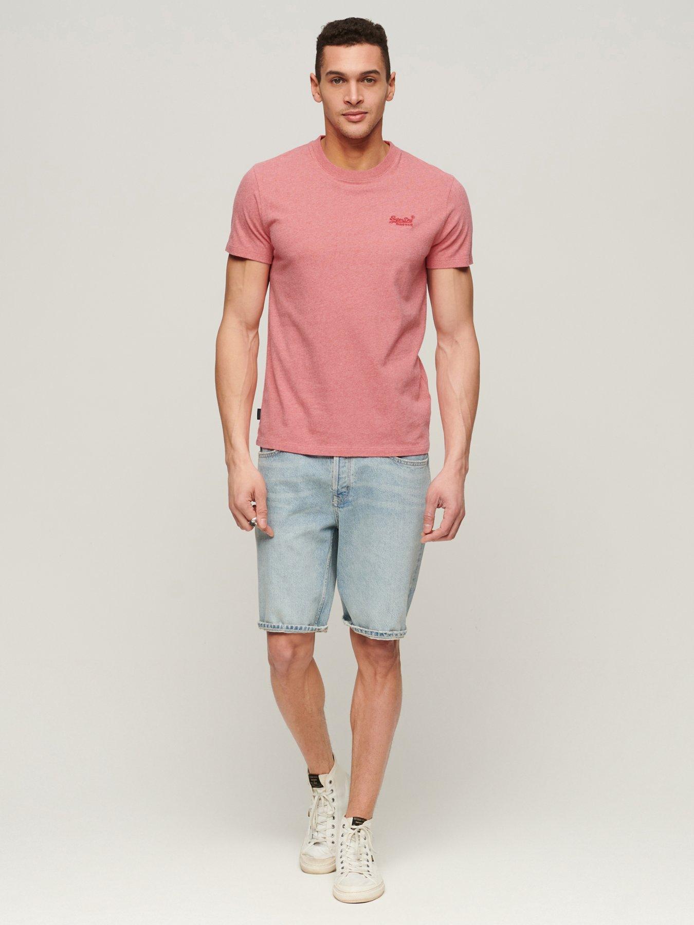 Superdry Essential Logo Embroidered T-Shirt, Pink, Size S, Men
