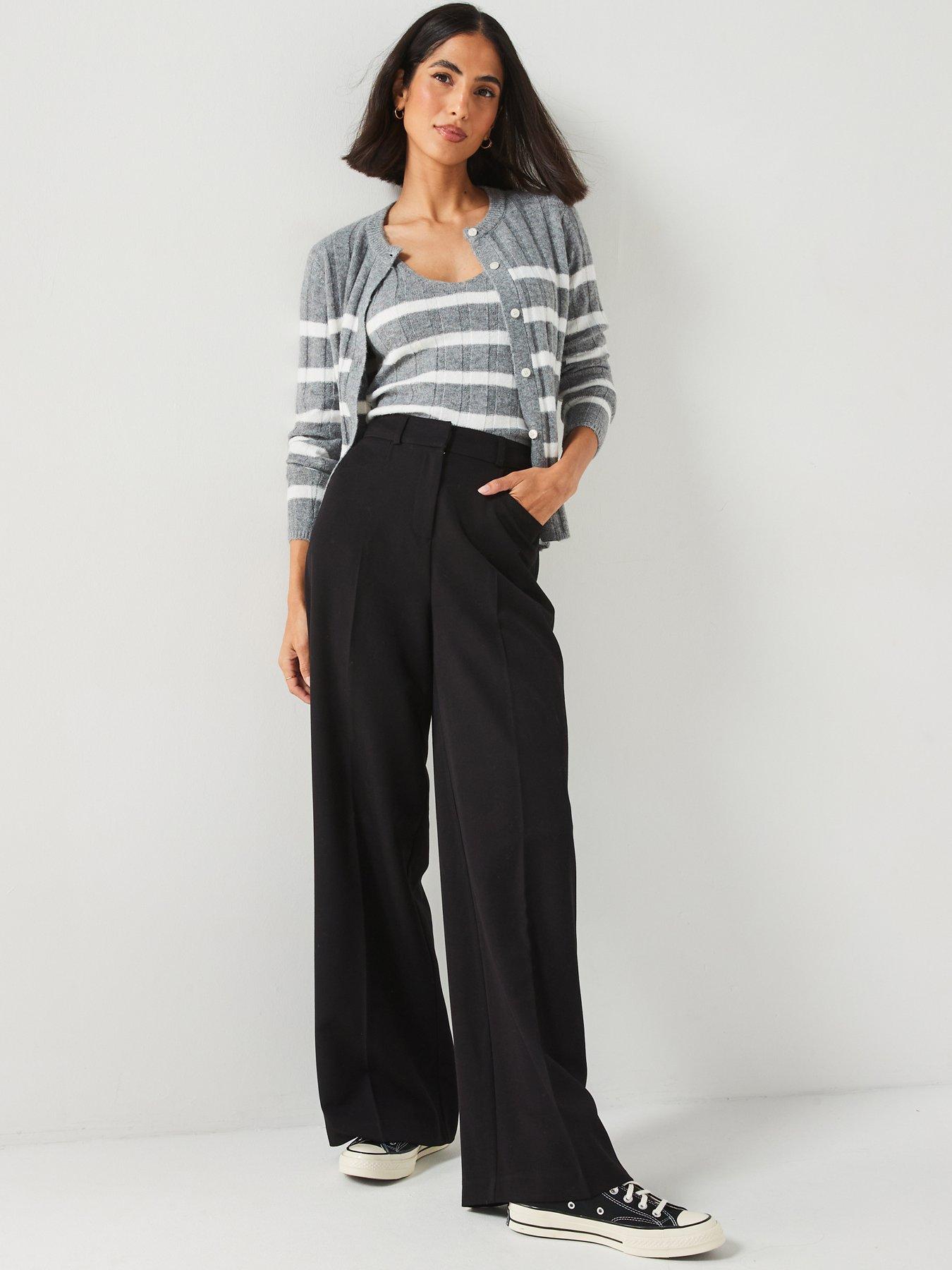 undefined Stripe Knitted Cami Top Coord - Grey