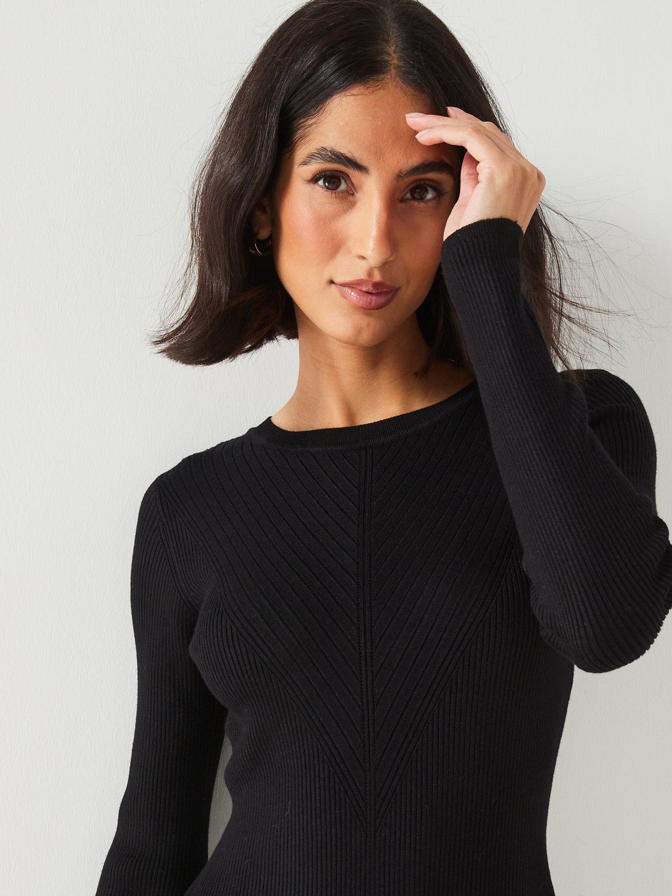 black fit and flare dress uk Quane Jersey Fit & Flare Dress, Black – Jolie Moi Retail