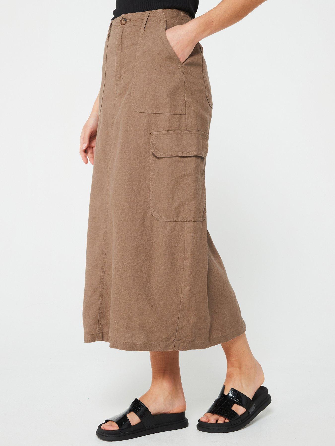 Linen cargo skirt best sale