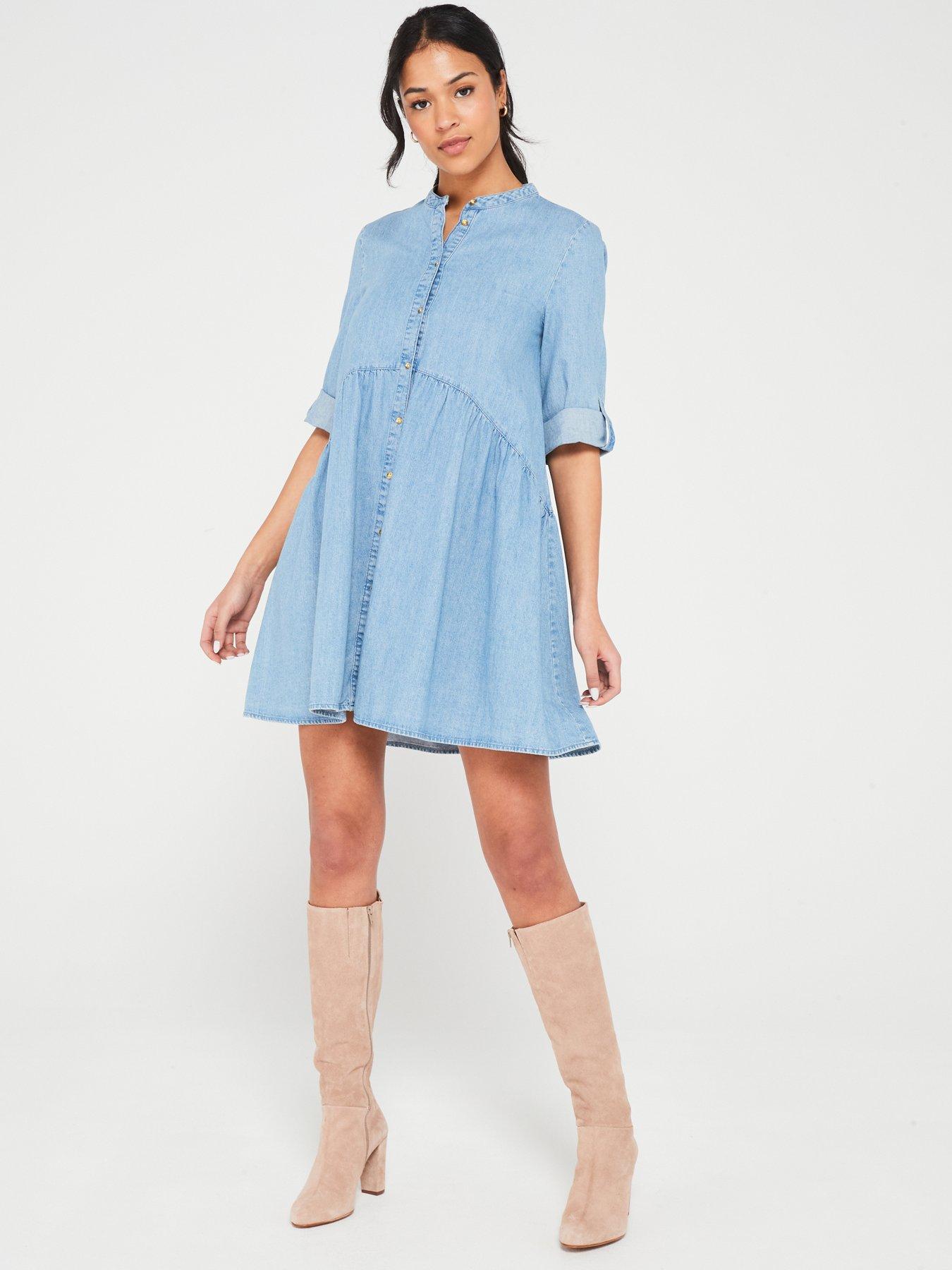 Only Denim Dress Light Blue Very