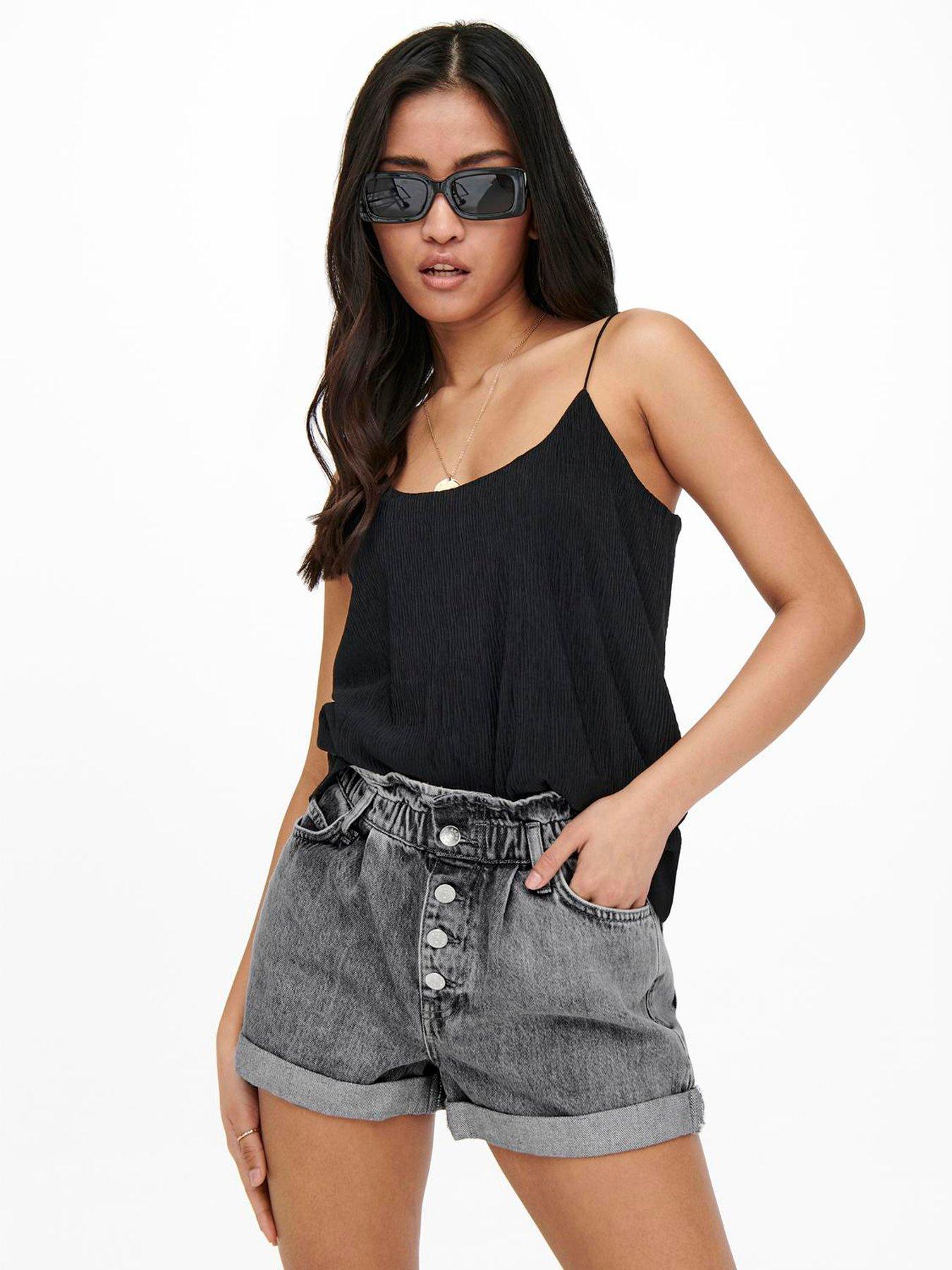 only-paperbag-denim-shorts-grey