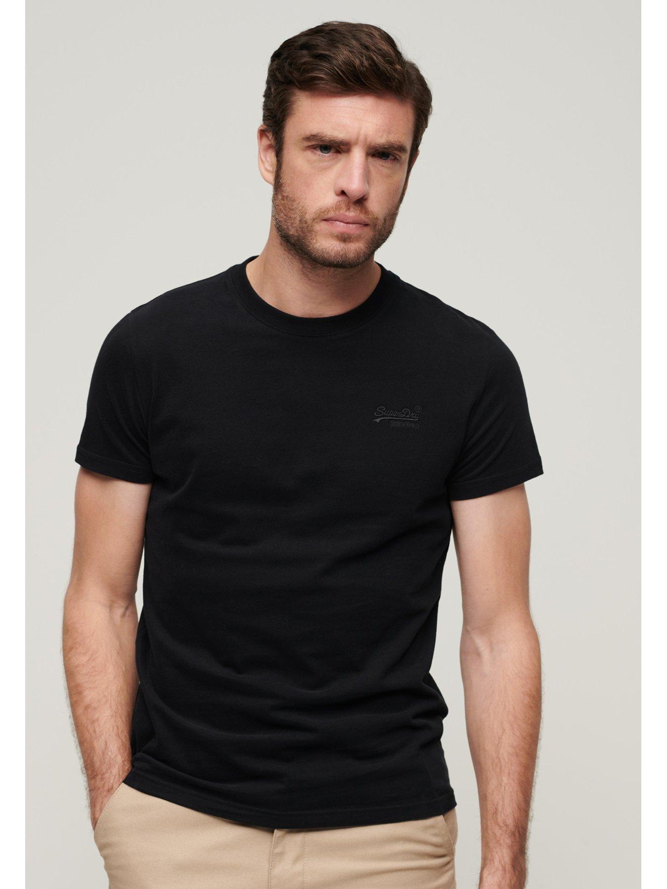 Superdry Essential Logo Embroidered T-Shirt - Black | Very.co.uk