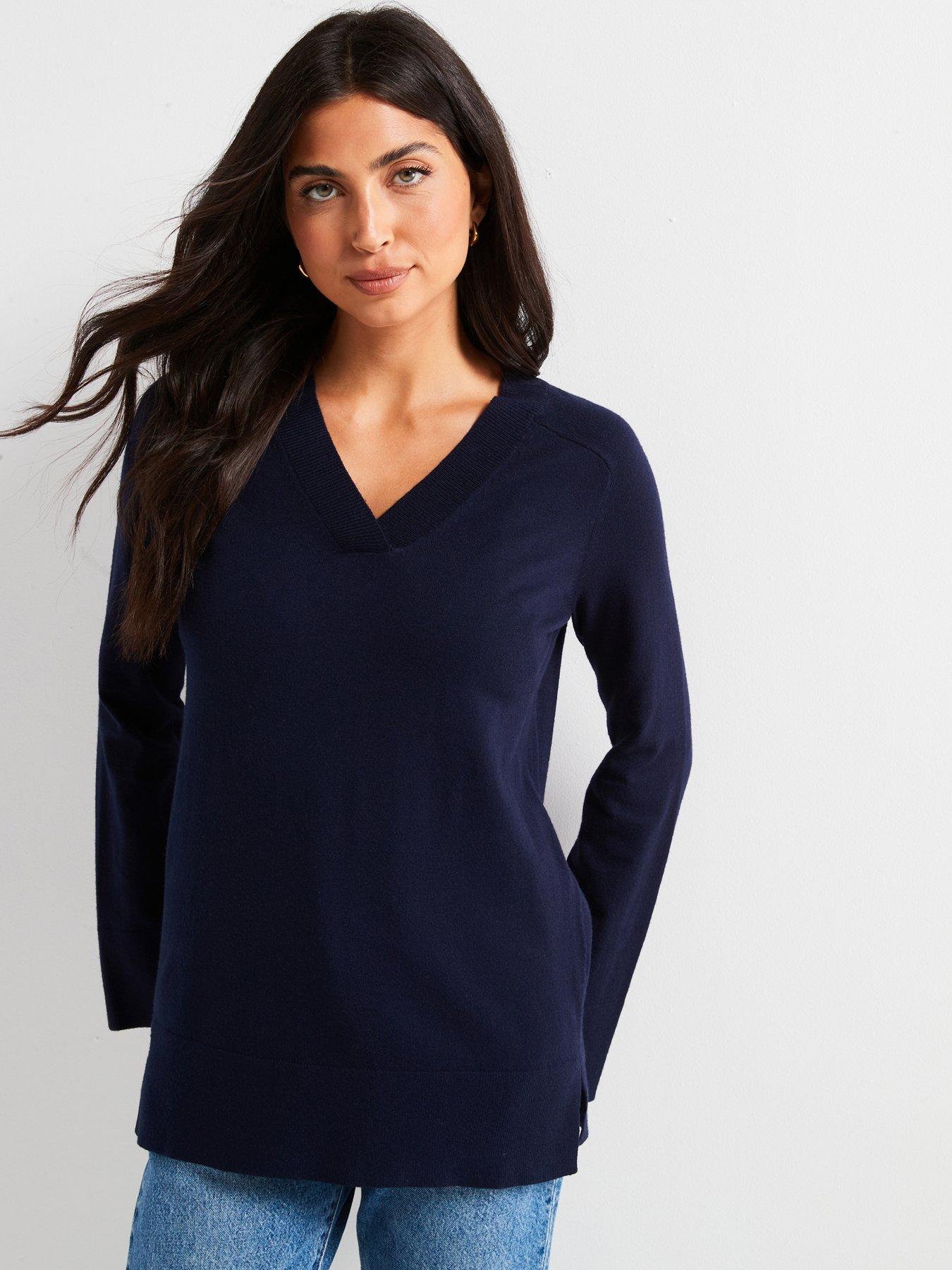 Longline v neck jumper hotsell