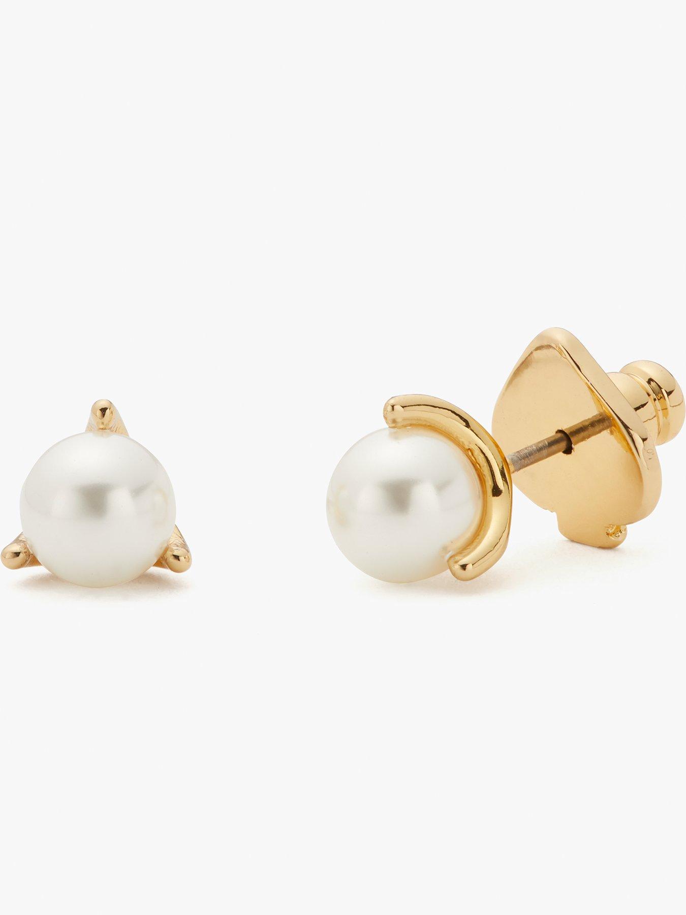 Kate Spade New York mini trio prong studs - cream/gld