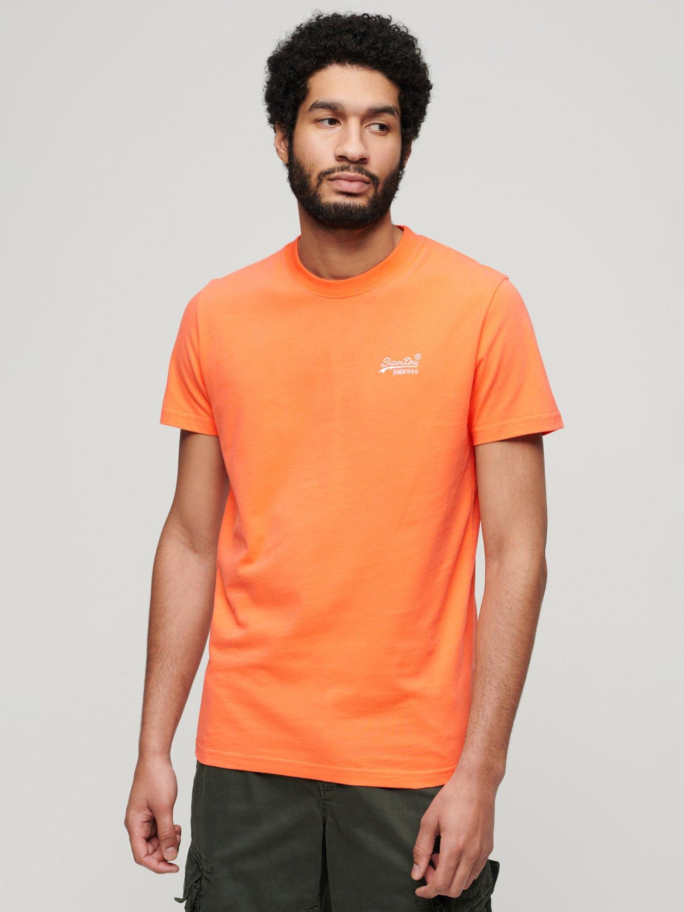undefined Essential Logo Embroidered T-Shirt - Bright Orange