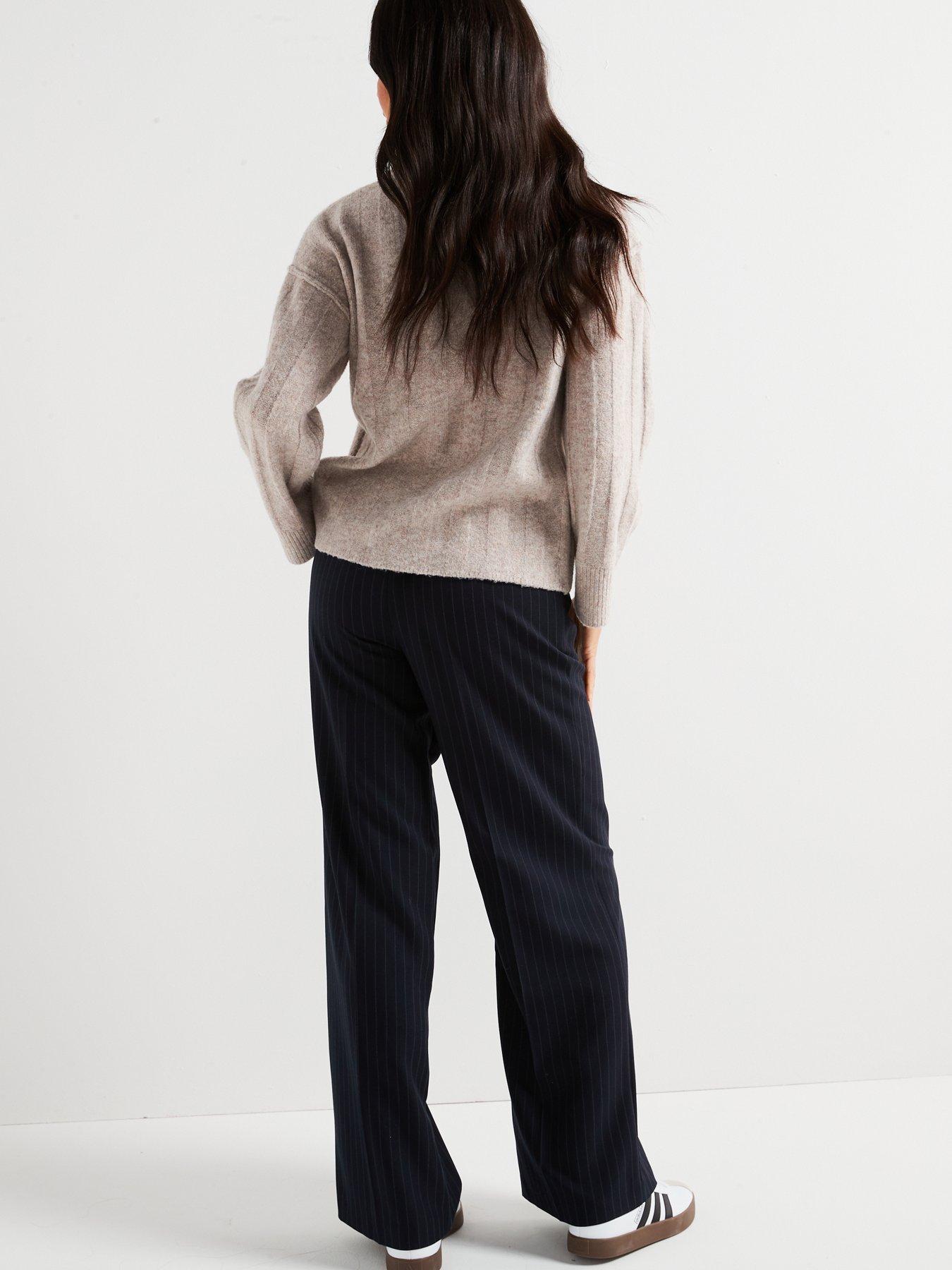 Image 5 of 6 of V by Very Crew Neck Ribbed Oversized Jumper - Oatmeal