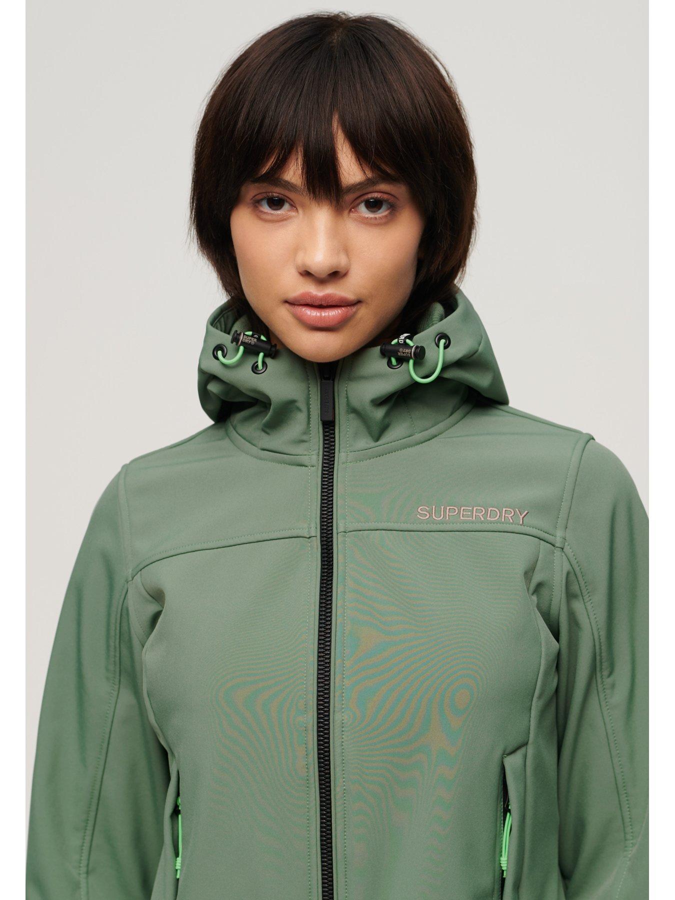 Superdry Hooded Soft Shell Trekker Jacket - Green | Very.co.uk