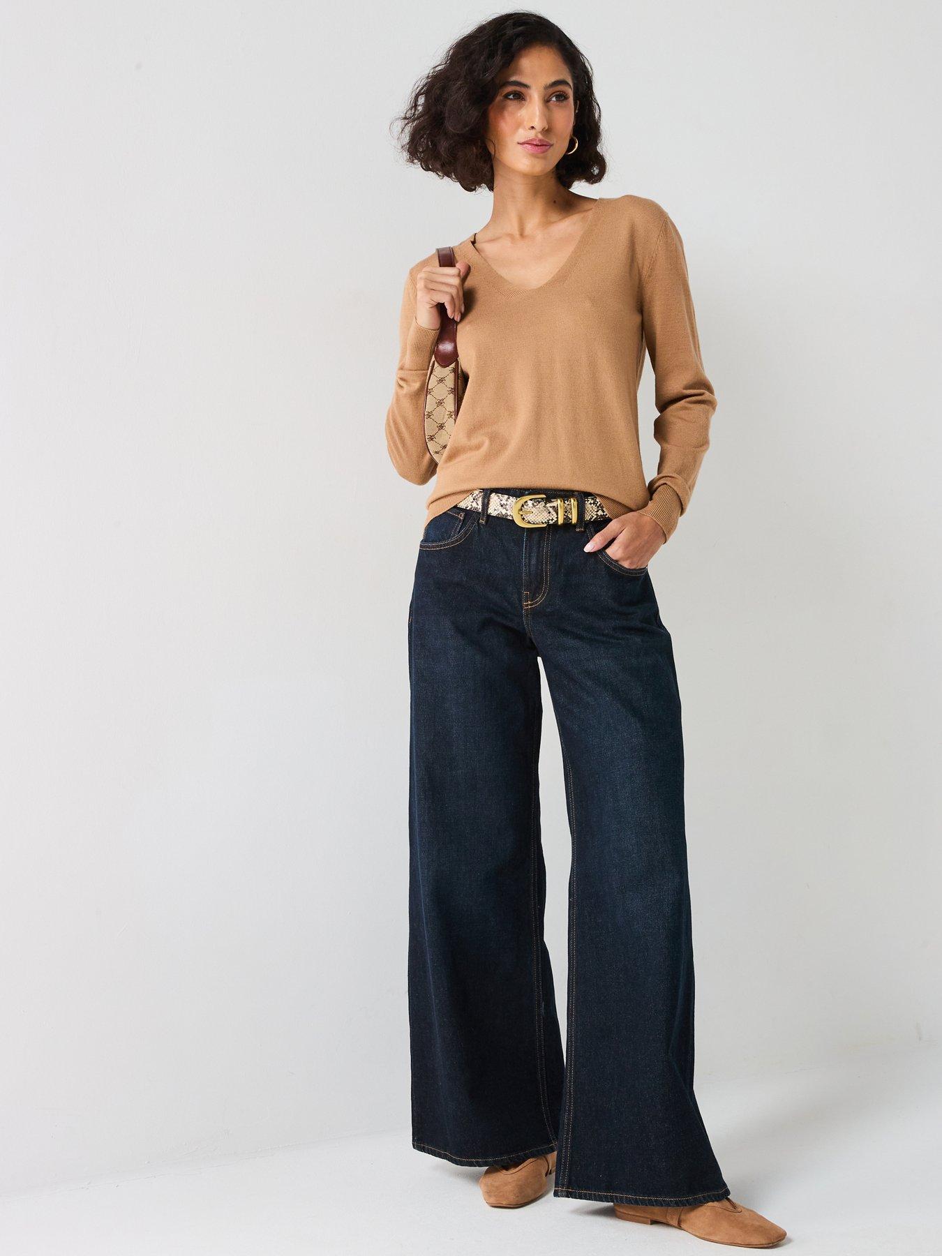 Image 3 of 5 of Everyday V Neck Knitted Jumper - Neutral