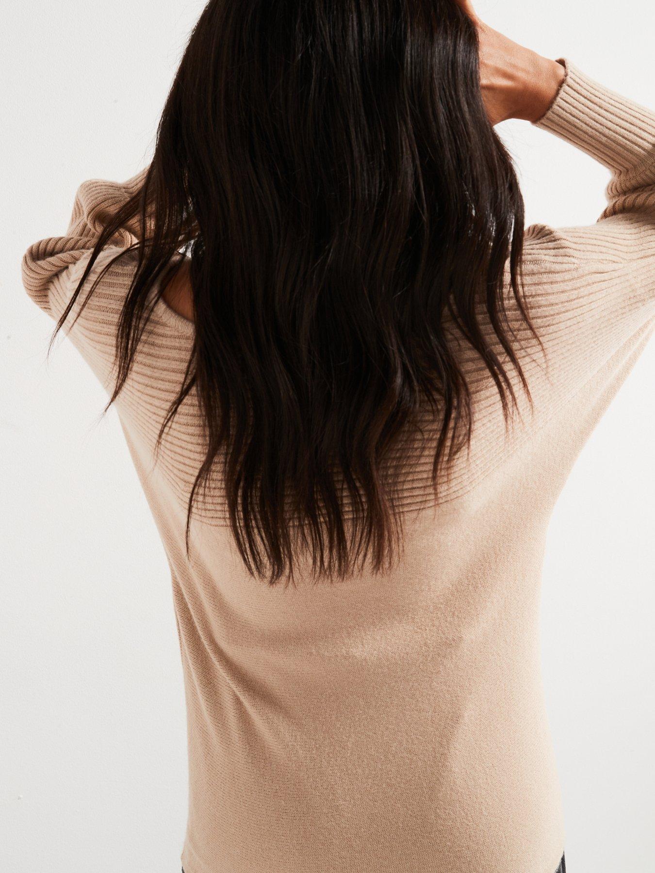 Women's Batwing Long Sleeve Knit Sweater - Soft Pullover Top For Fall 2025