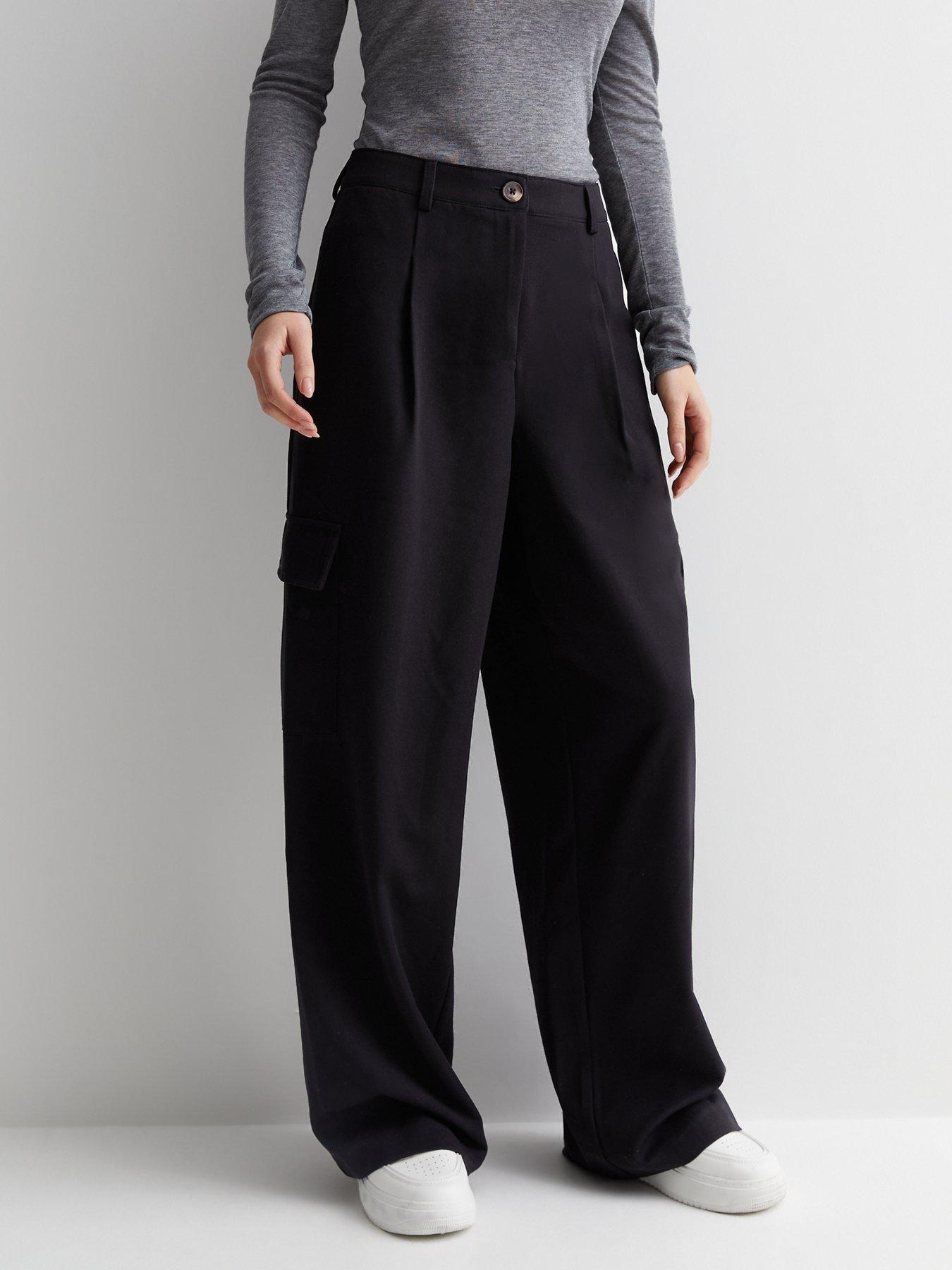 New look black on sale and white trousers