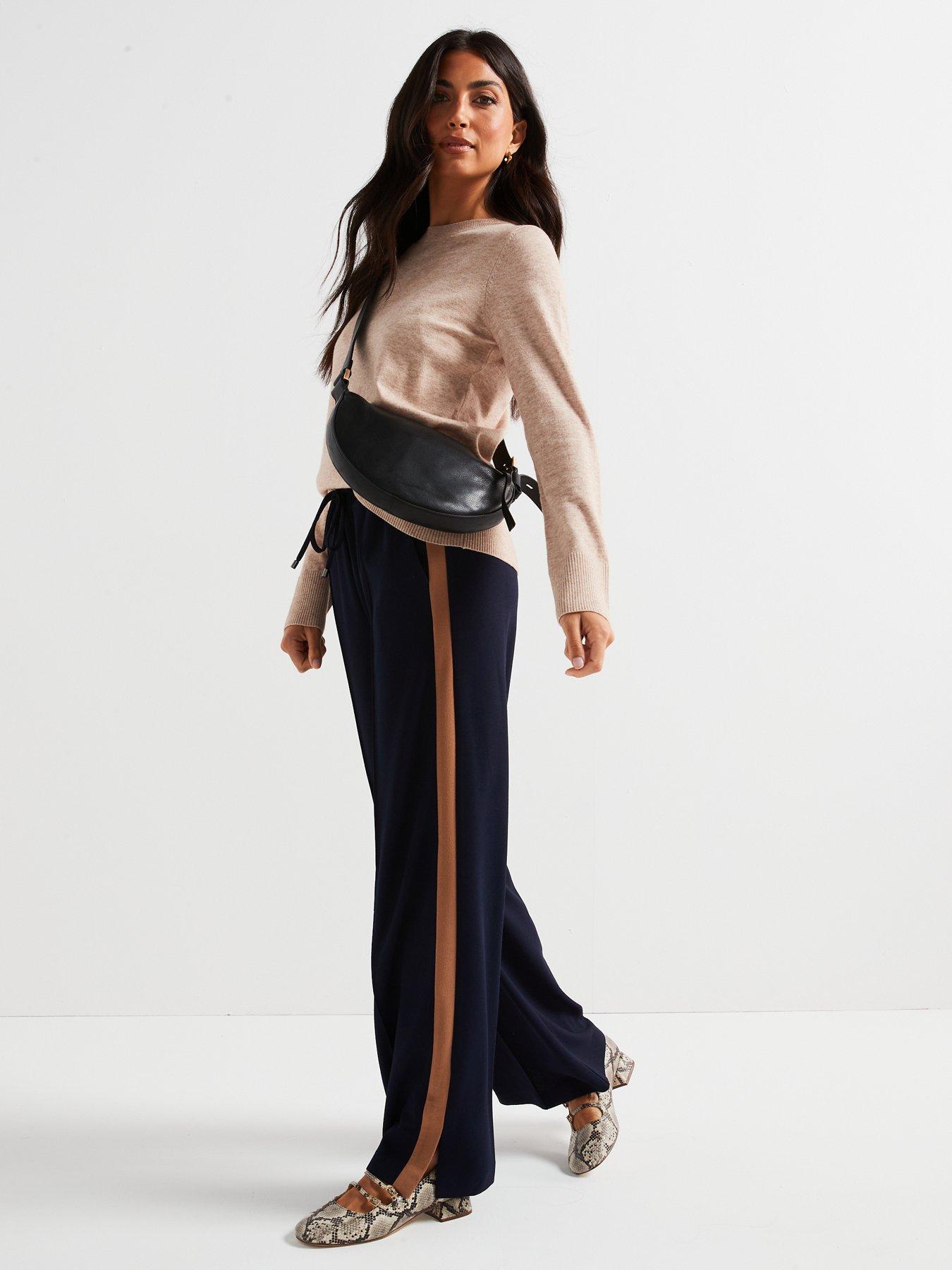 Amory Grown Neck Knit Jumper - Beige