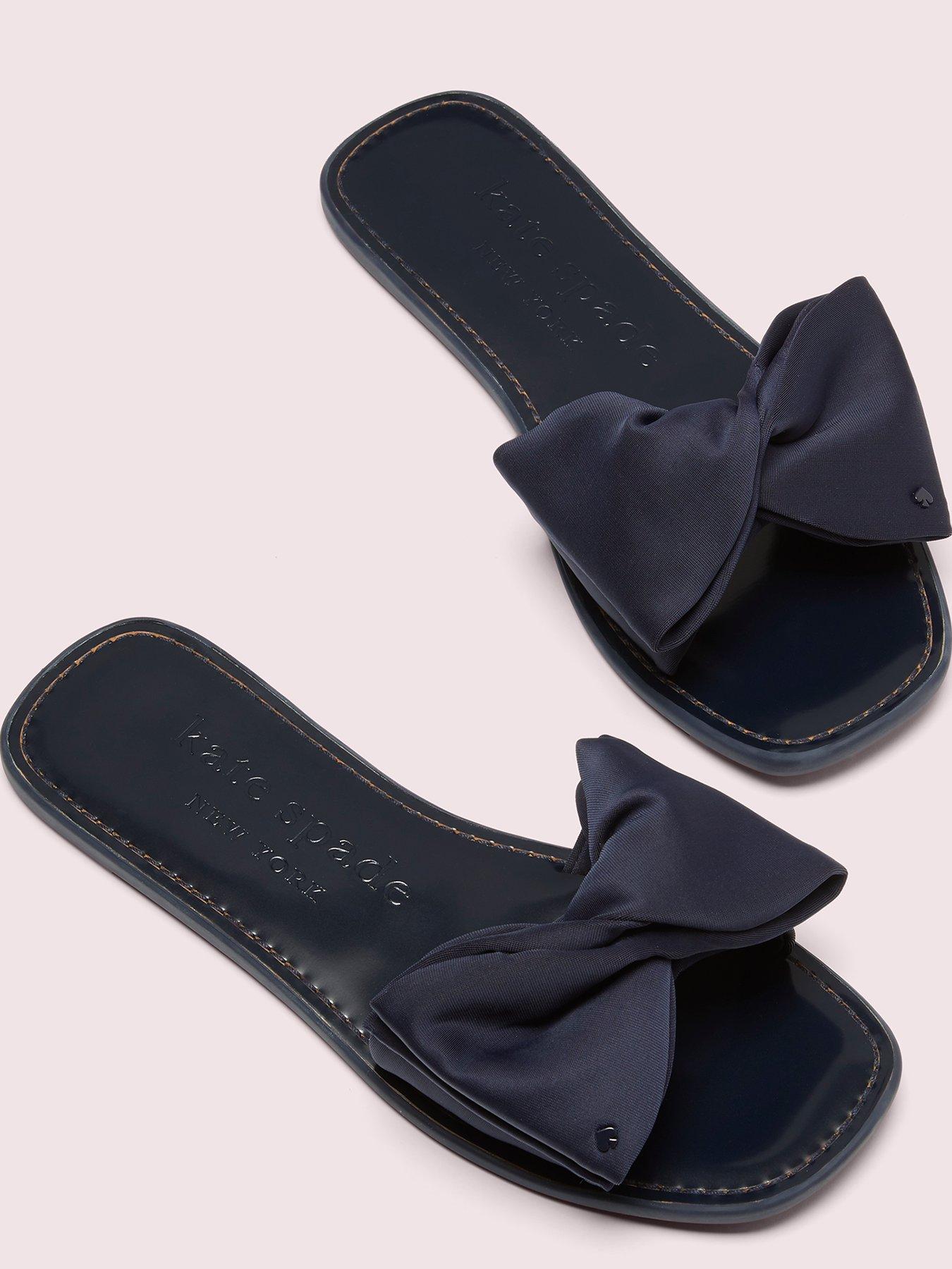 Kate spade black store bow flip flops