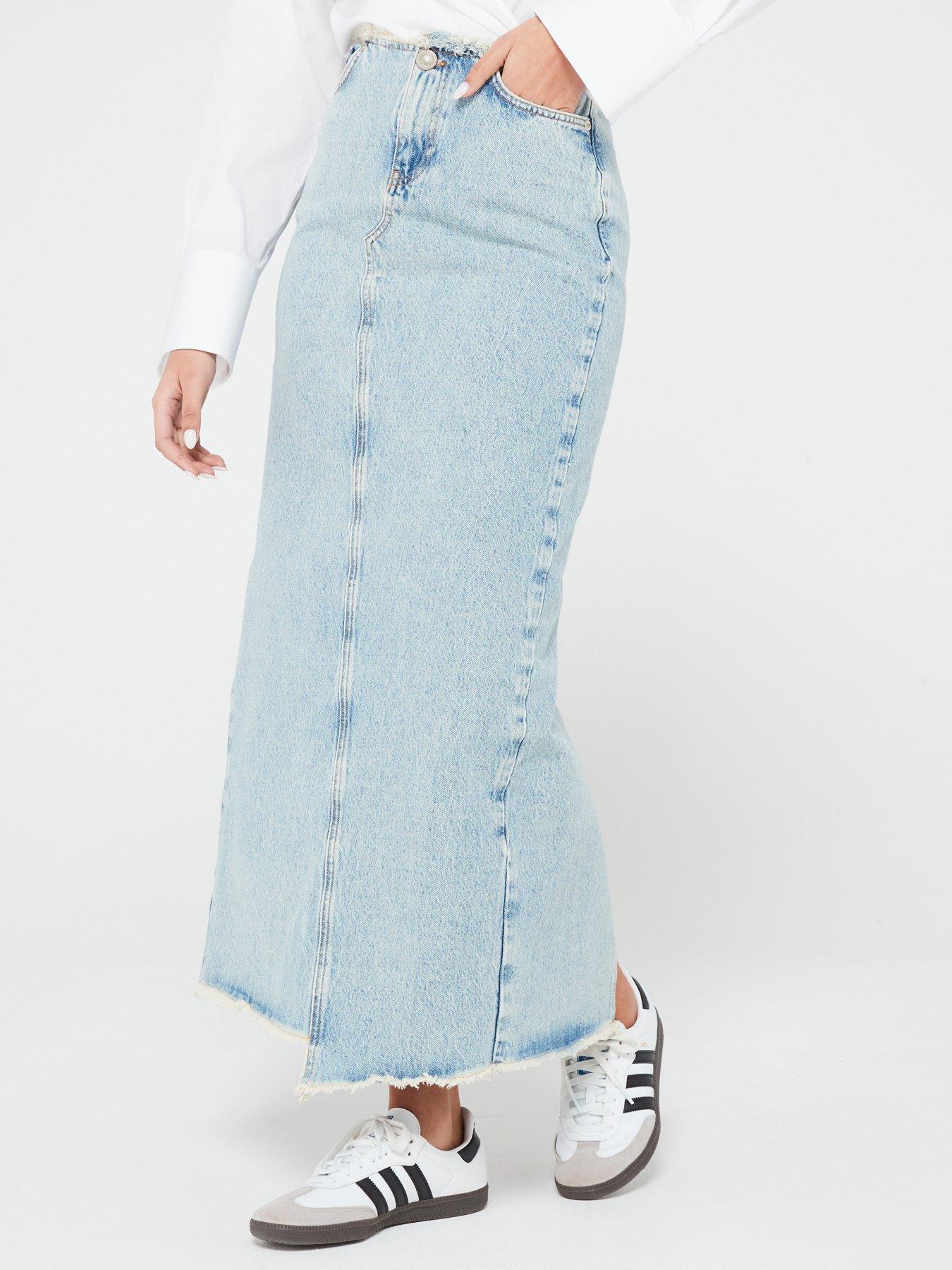 Cheap long blue jean skirts best sale
