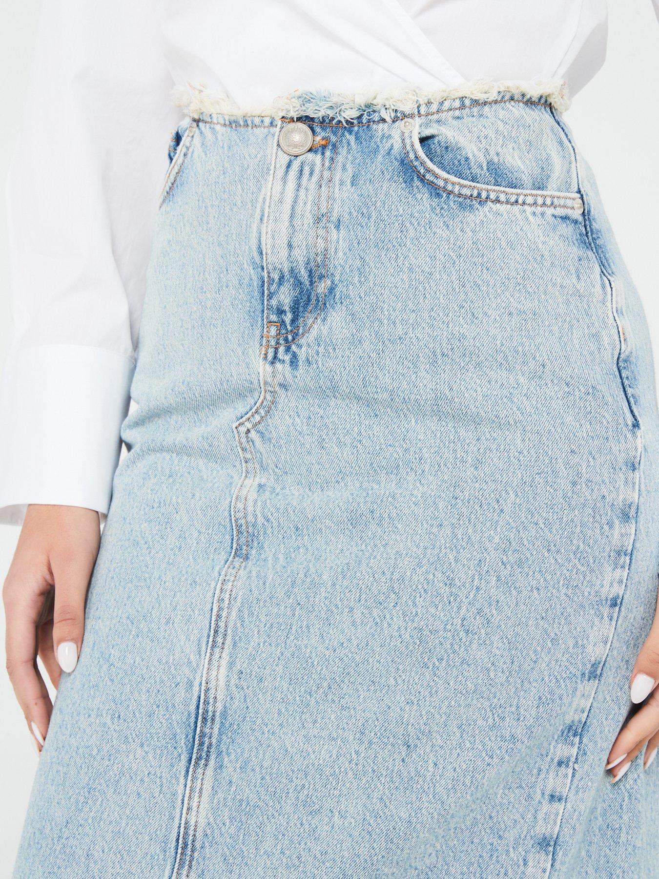 Light blue denim skirt uk sale