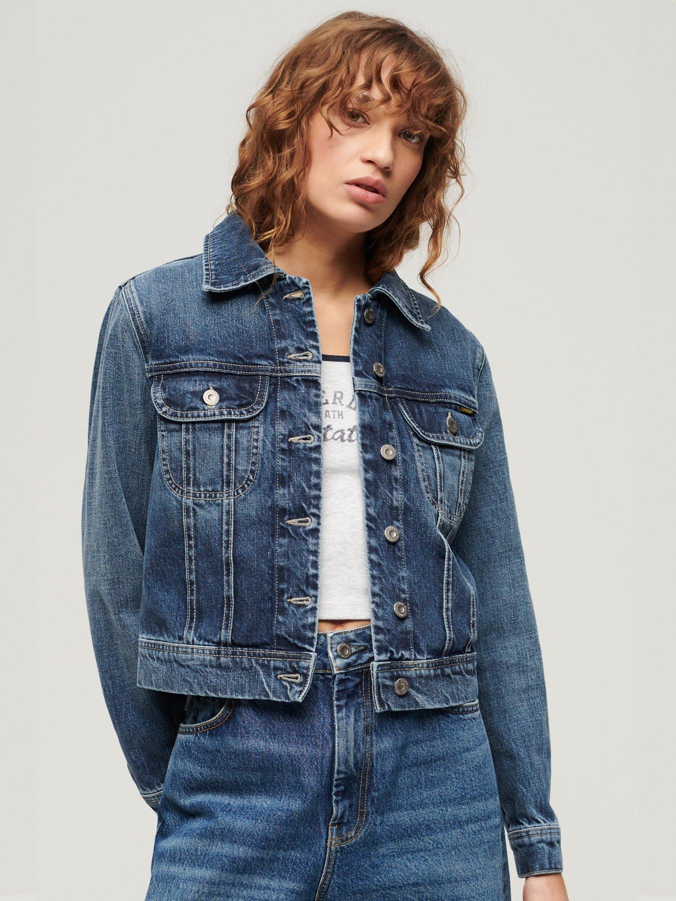 Superdry Slim Denim Trucker Jacket - Blue | Very.co.uk