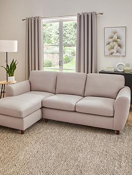 Product photograph of Very Home Shay Standard Back Left Hand Chaise 100 Leather Sofa from very.co.uk