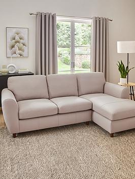 Product photograph of Very Home Shay Standard Back Right Hand Chaise 100 Leather Sofa from very.co.uk