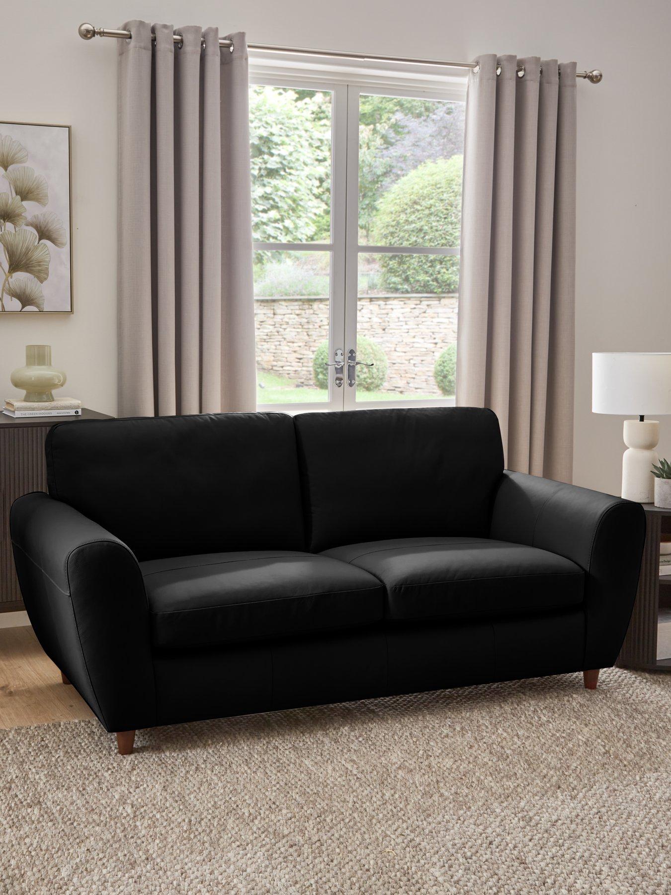 Very Home Shay 3 Seater 100% Leather Standard Back Sofa