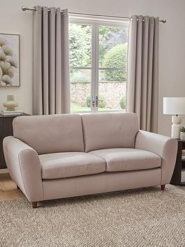 Product photograph of Very Home Shay 3 Seater 100 Leather Standard Back Sofa from very.co.uk
