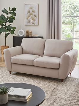 Product photograph of Very Home Shay 2 Seater 100 Leather Standard Back Sofa from very.co.uk