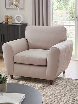 Product photograph of Very Home Shay 100 Leather Armchair from very.co.uk
