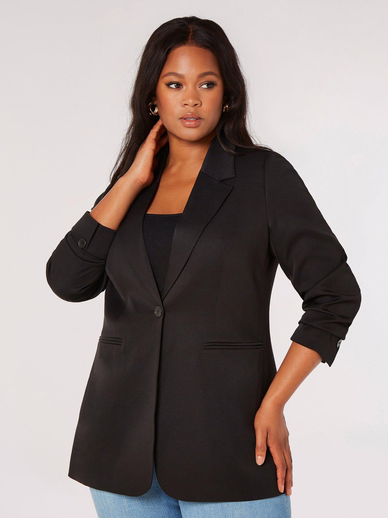 Apricot Curve Tailored 1 Button Blazer
