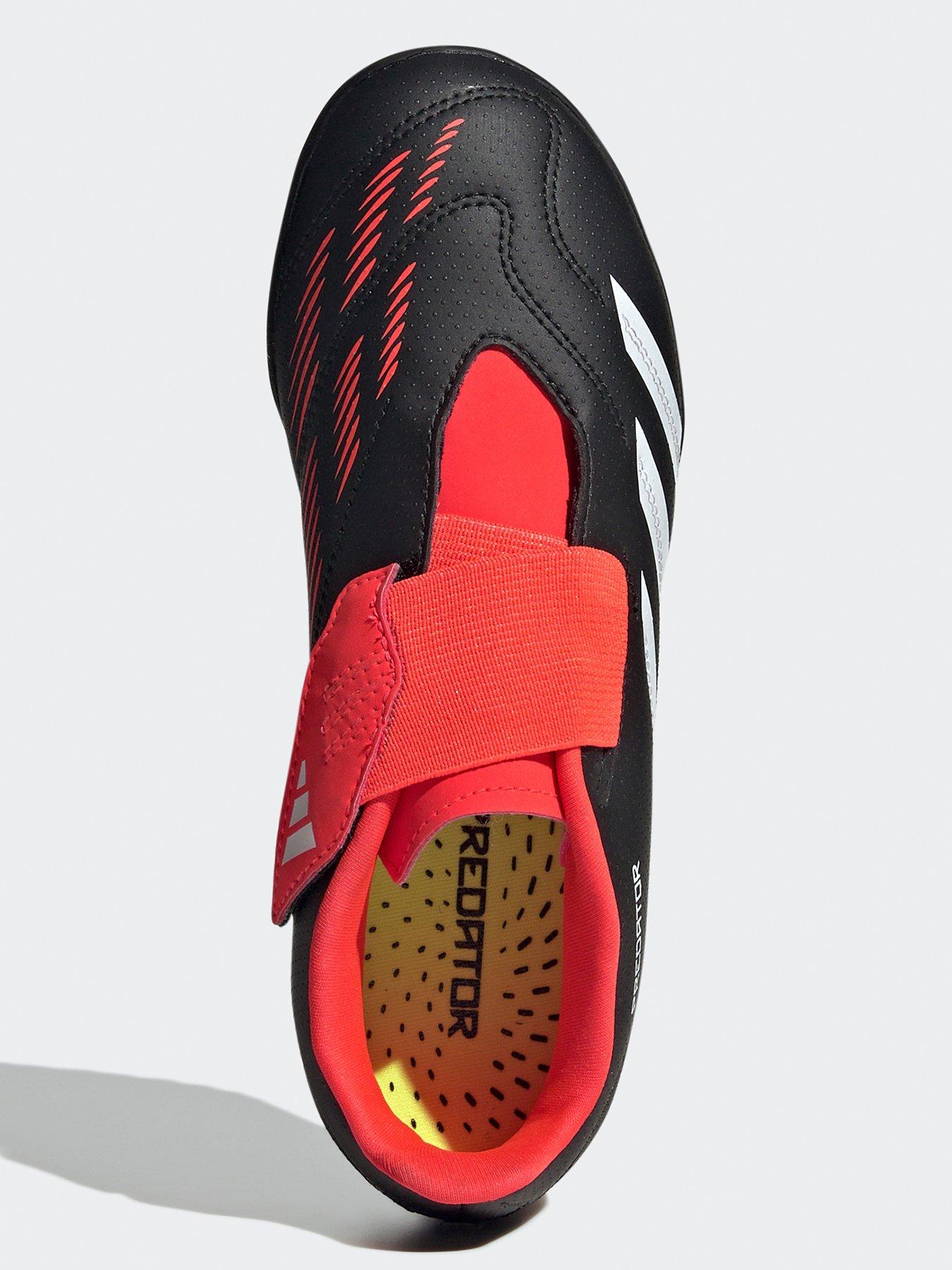adidas Junior Predator 20.4 Velcro Astro Turf Football Boot Black White Red Very