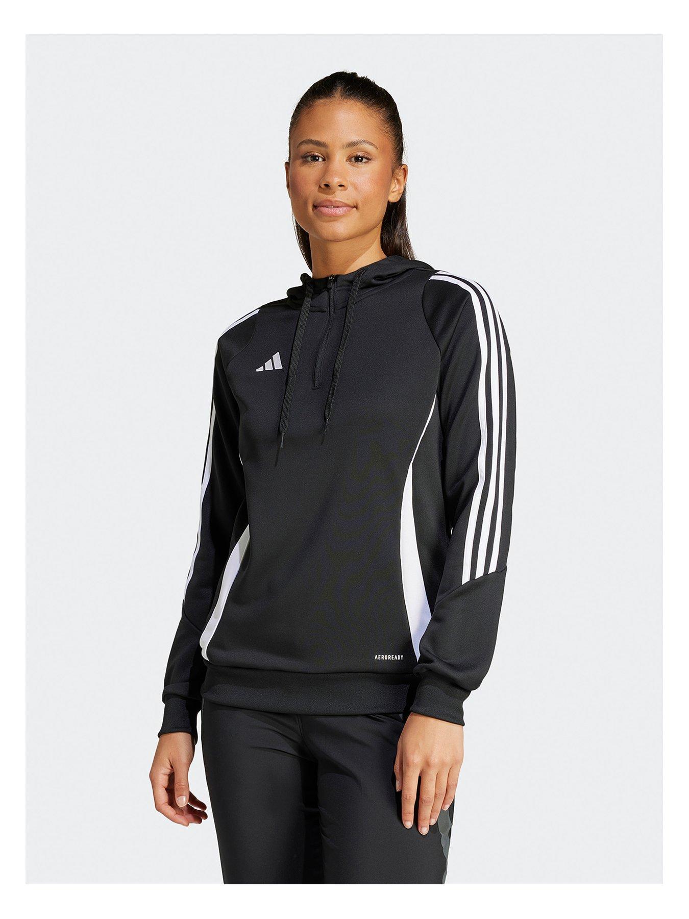 undefined Womens Tiro 24 Hoodie-black/white