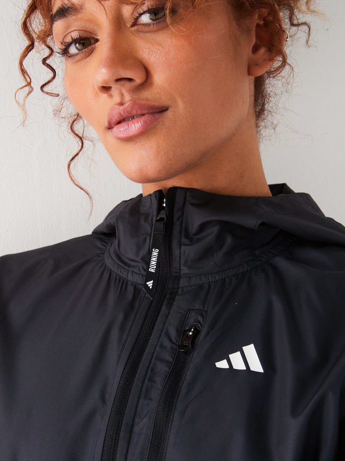 Black adidas windbreaker womens best sale