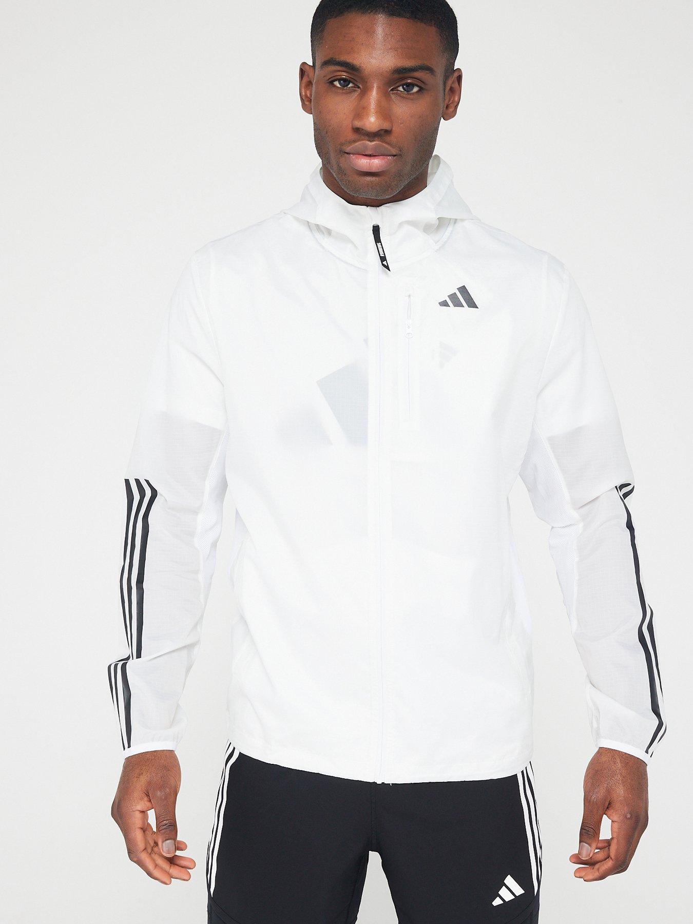 Men s Running Own The Run 3 Stripe Jacket White