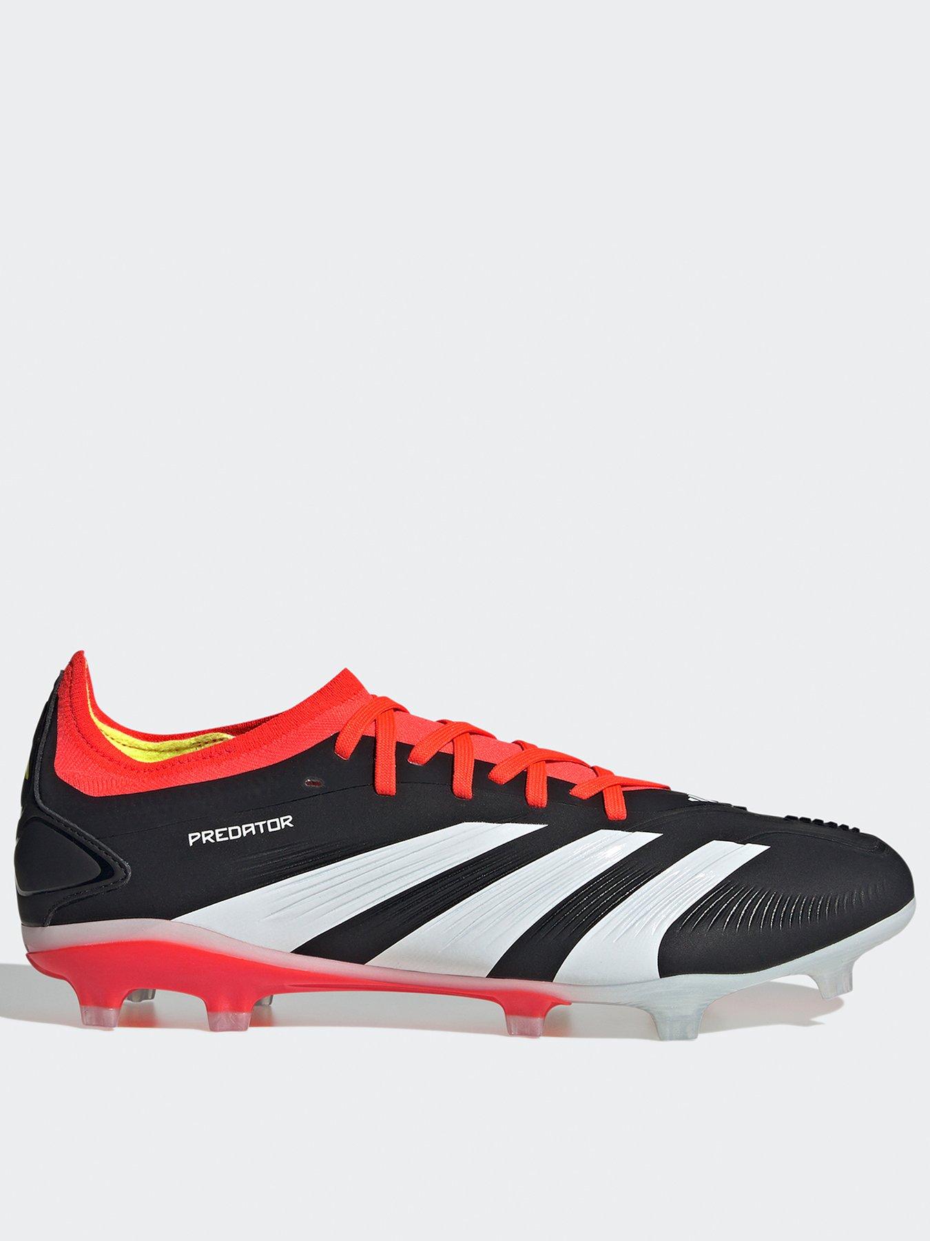 adidas Mens Predator 24 League Soft Ground Football Boot Black White Red Very